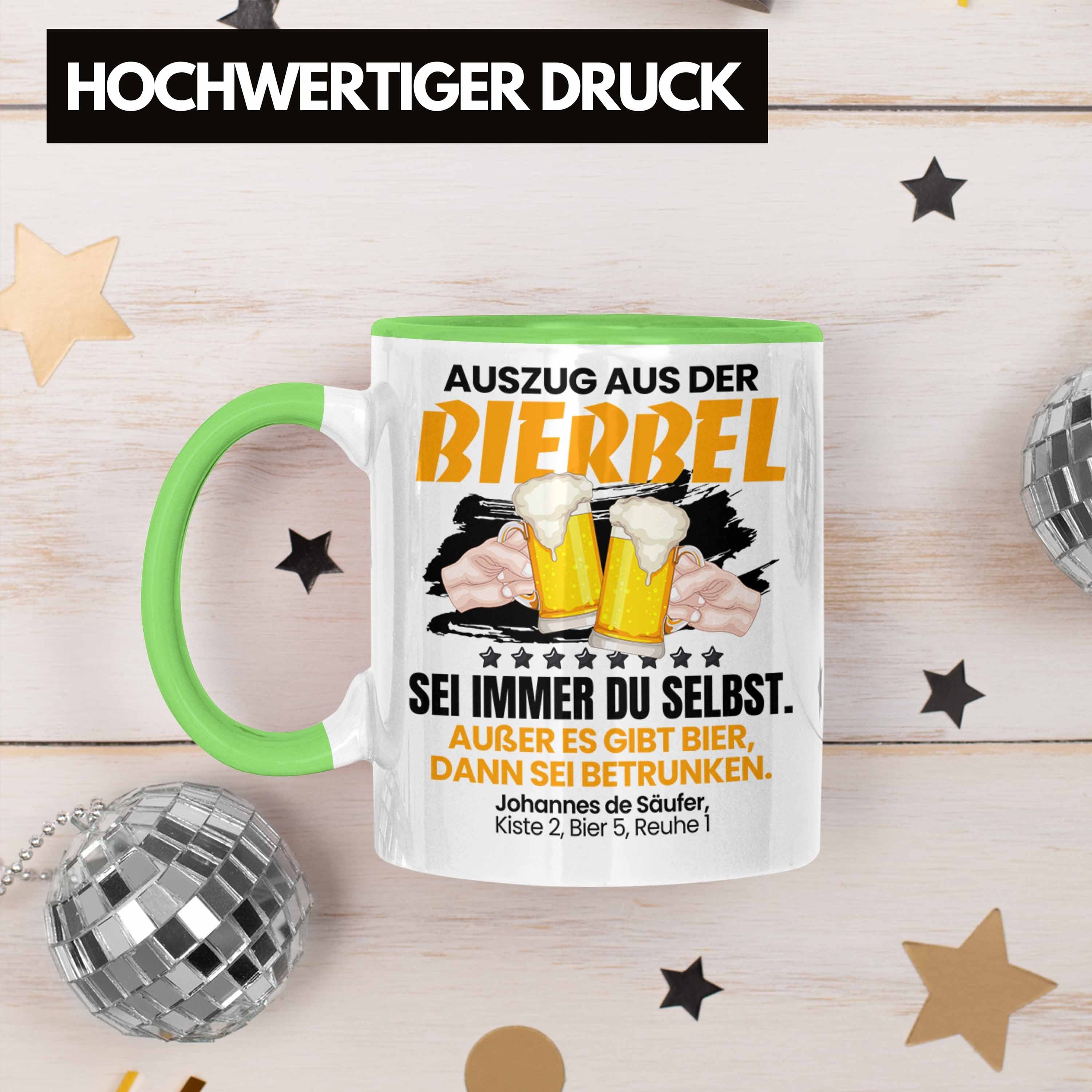S Auszug Bierbel Tasse Trendation Tasse Grün Geschenkidee Geschenkidee Männer Bier-Liebhaber