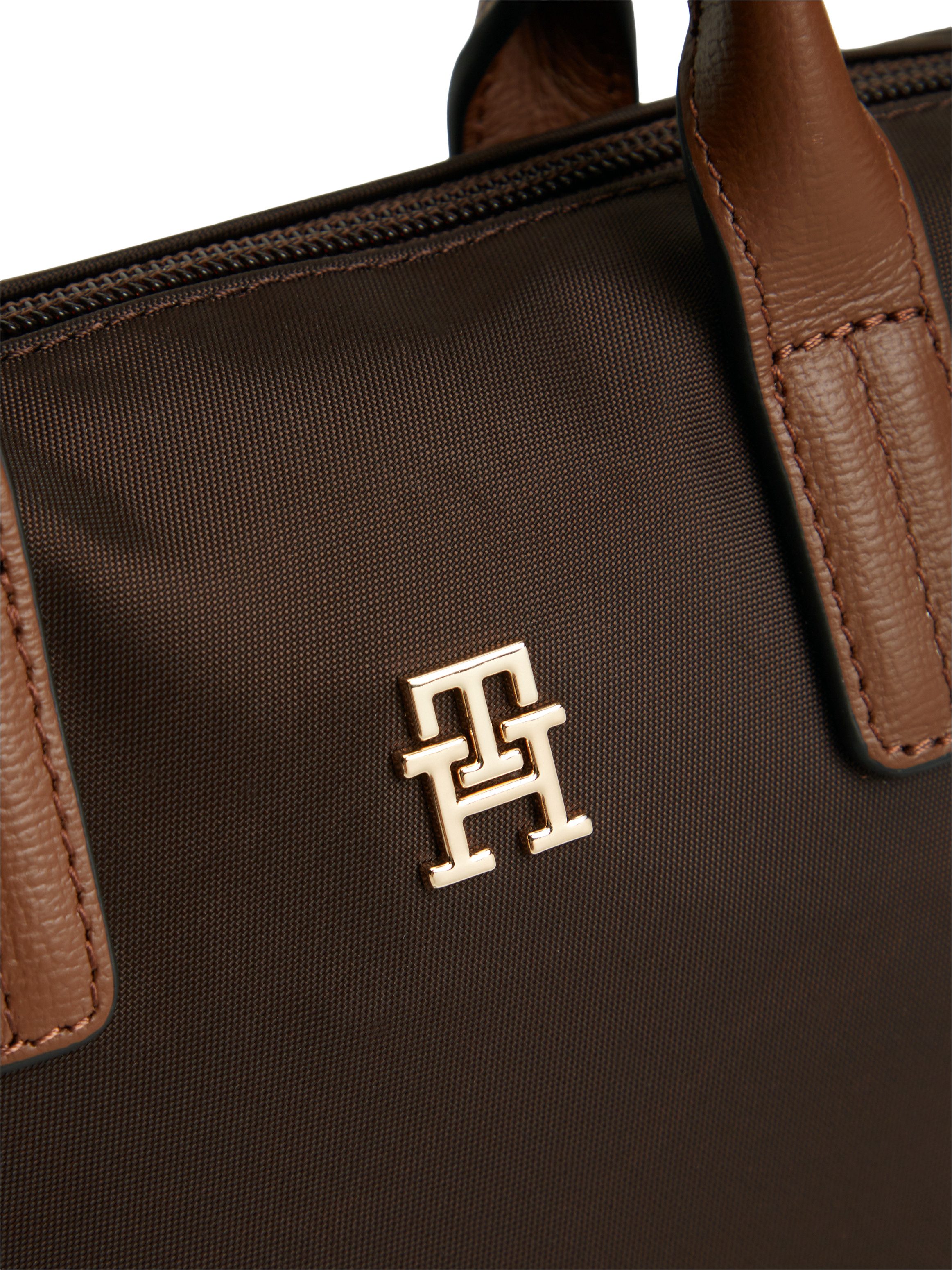 Tommy Hilfiger Handtasche POPETTE MICRO TOTE, Damen Umhängetasche, Schultertasche im Kontrastlook