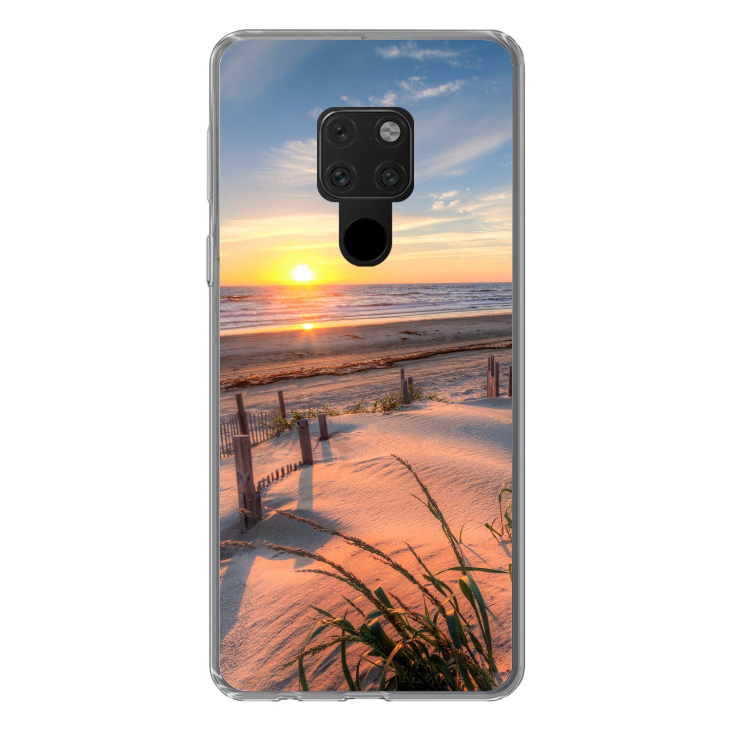 MuchoWow Handyhülle für Huawei P40 Lite Strand - Meer - Düne - Sonnenuntergang - Landschaf, Handy Case, Silikon, Bumper Case Dünn