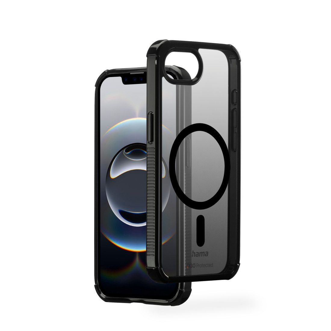 Hama Smartphone-Hülle Handyhülle magnetisch f. Apple iPhone 16e/17e (D30, schwarz), für MagSafe, stoßfest, D3O