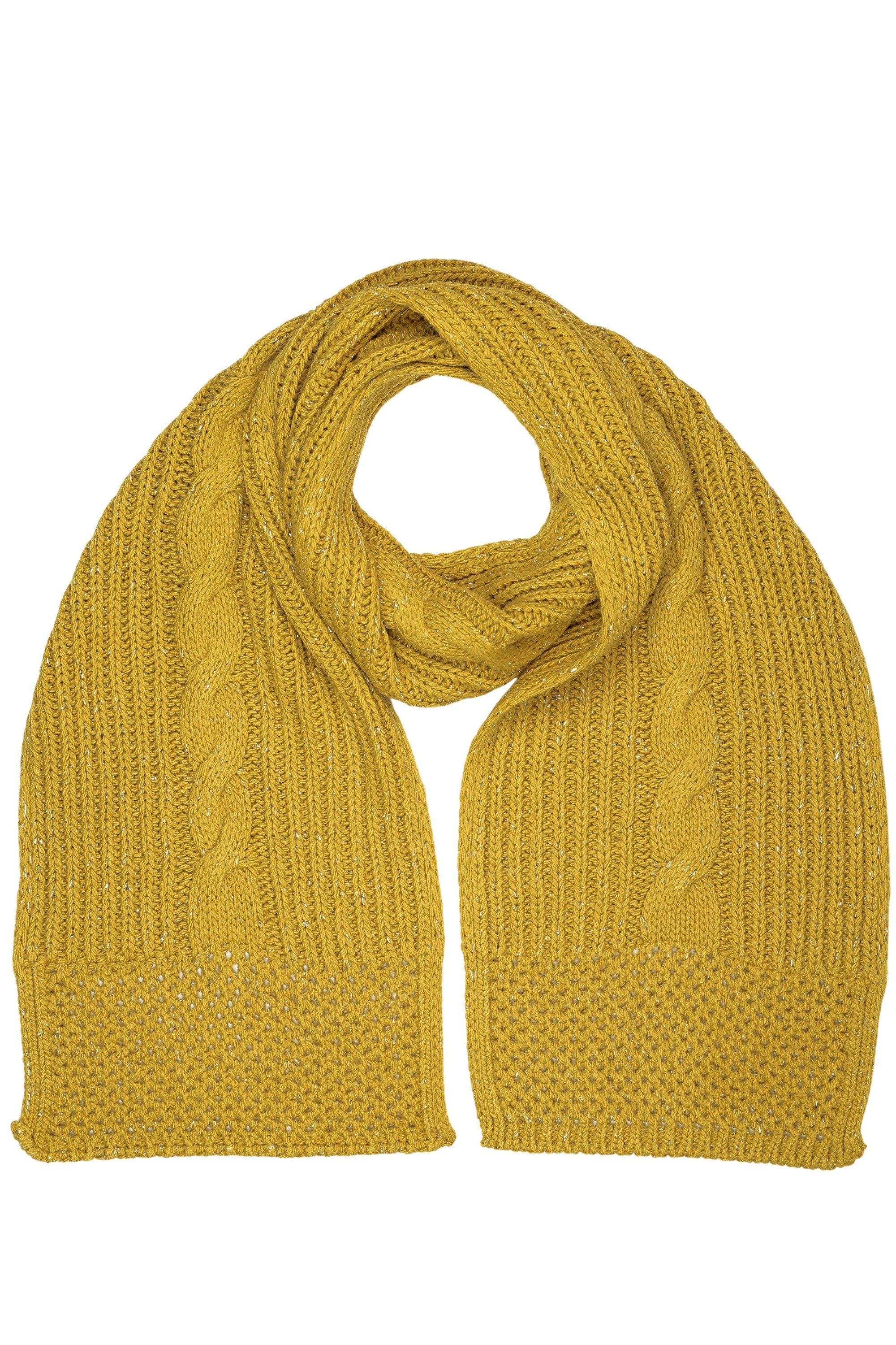 COLLEZIONE ALESSANDRO Strickschal Warm, (1-St), mit Zopfmuster und dezentem Glitzer