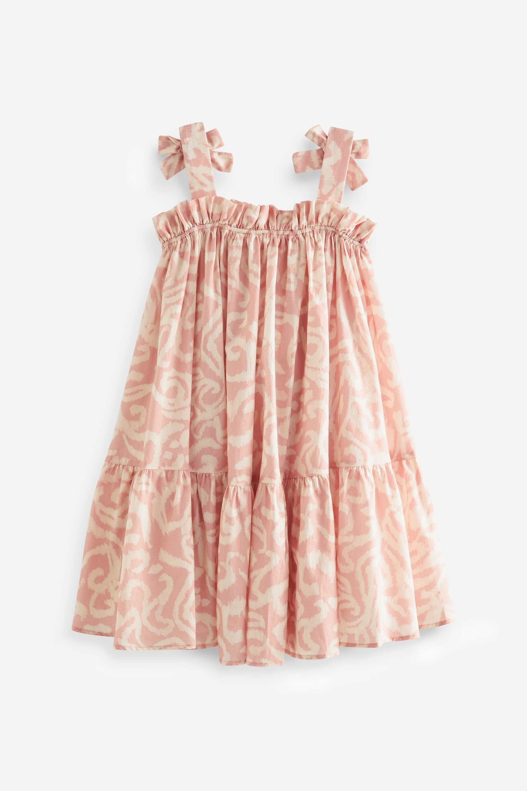 Kleid Swirl Sommerkleid Pink Trägern Next Print (1-tlg) mit gebundenen