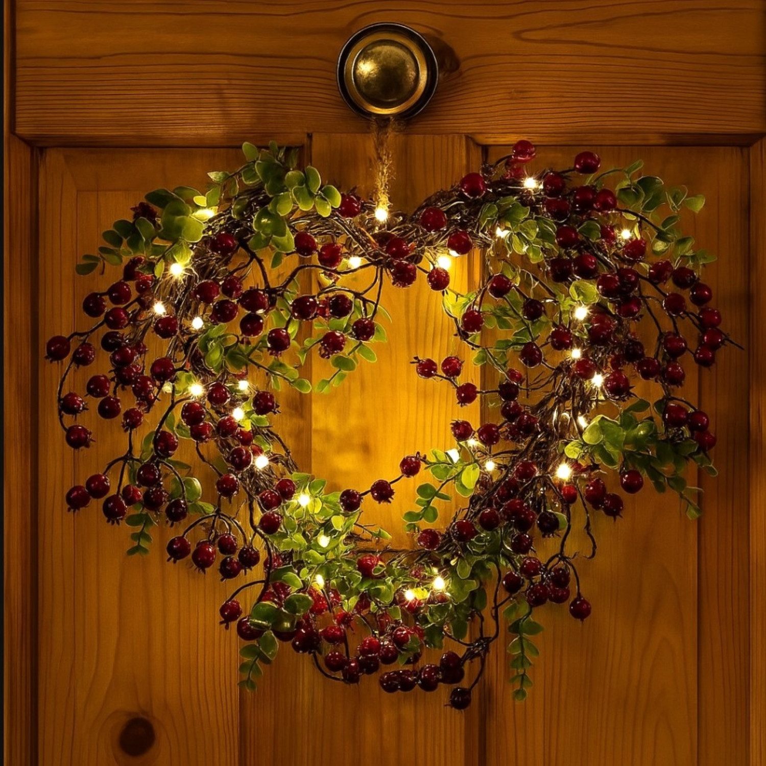 Online-Fuchs Dekokranz Türkranz mit Winterbeeren, LED-Lichterkette günstig online kaufen