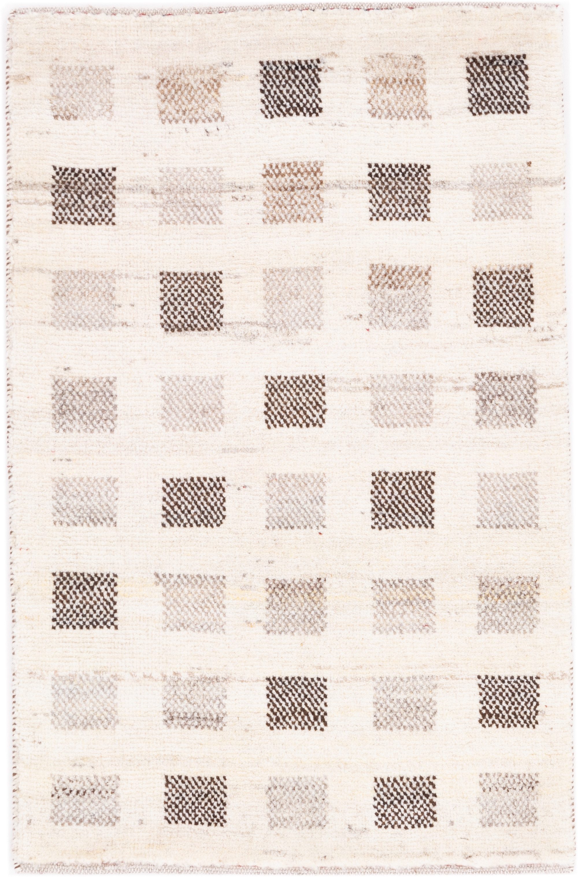CABBEL Wollteppich Premium Perser Gabbeh Teppich Grau 61x92 cm, Rechteckig, Höhe: 20 mm, Handgeknüpftes Unikat aus 100% Wolle – langlebig und natürlich