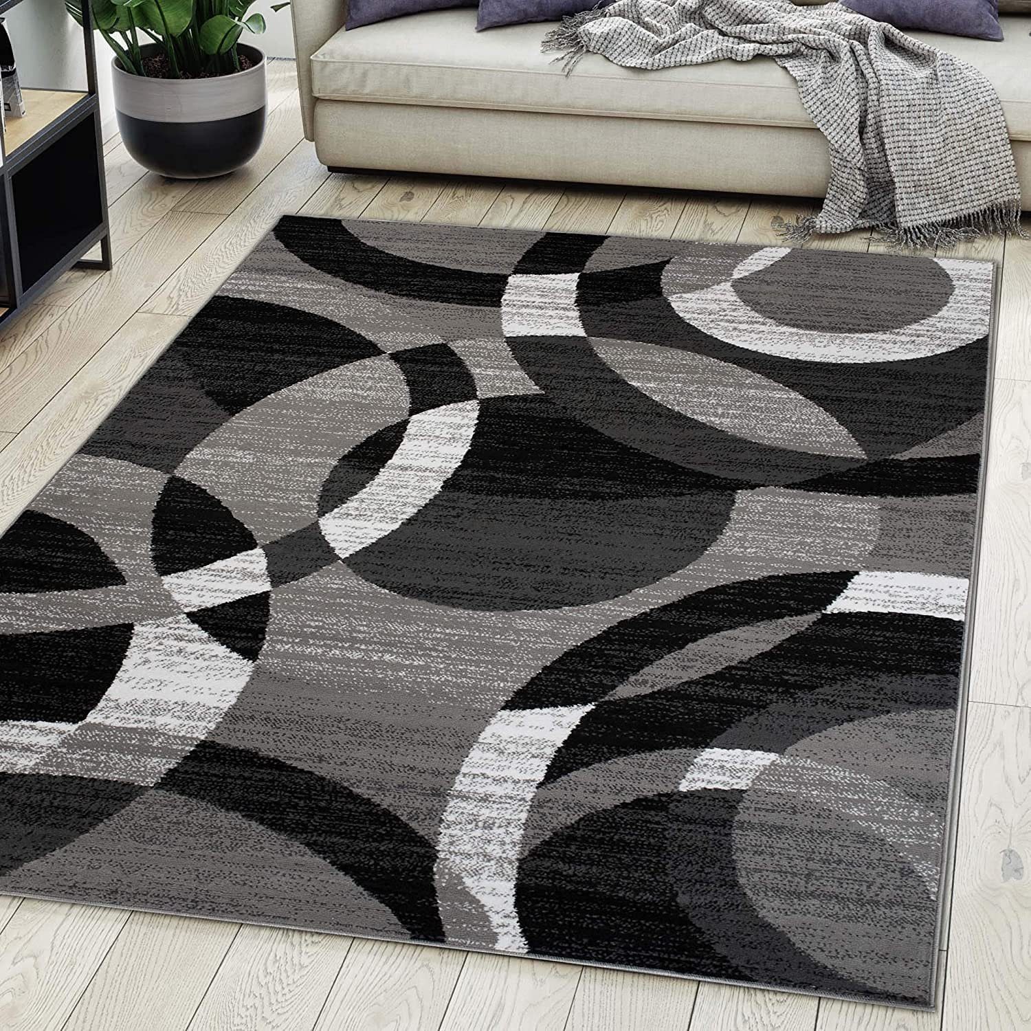 Orientteppich DY-MAYA-Z984A-GRAY, Mazovia, 80x150, Modern, Geometrisch, Kurzflor