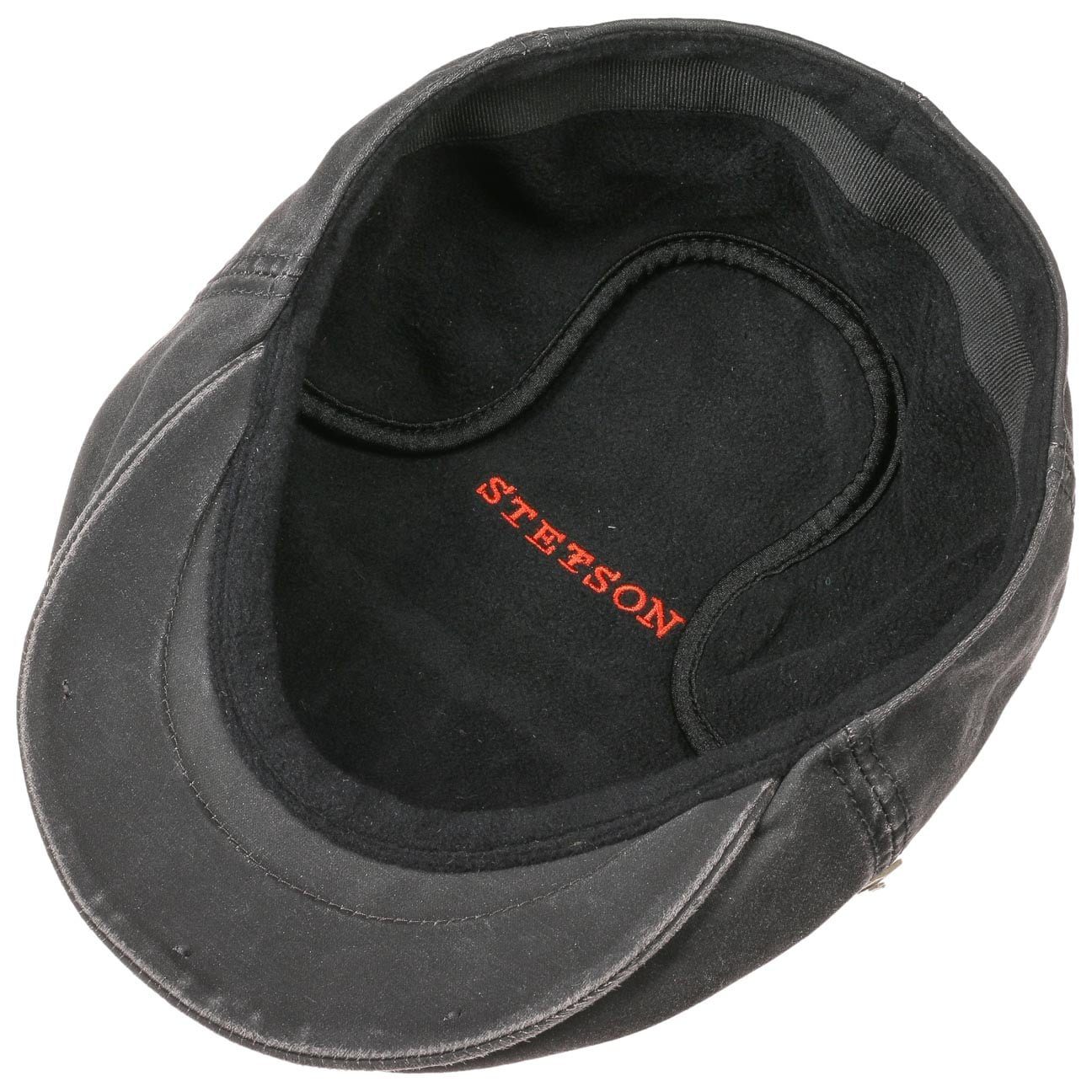 in EU (1-St) schwarz Made Stetson Cap Baumwollcap the mit Schirm, Flat