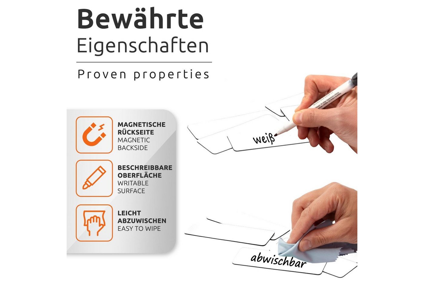 Thumbnail - ECENCE Magnet 75 Magnetstreifen beschreibbar Etiketten Magnete (75-St)