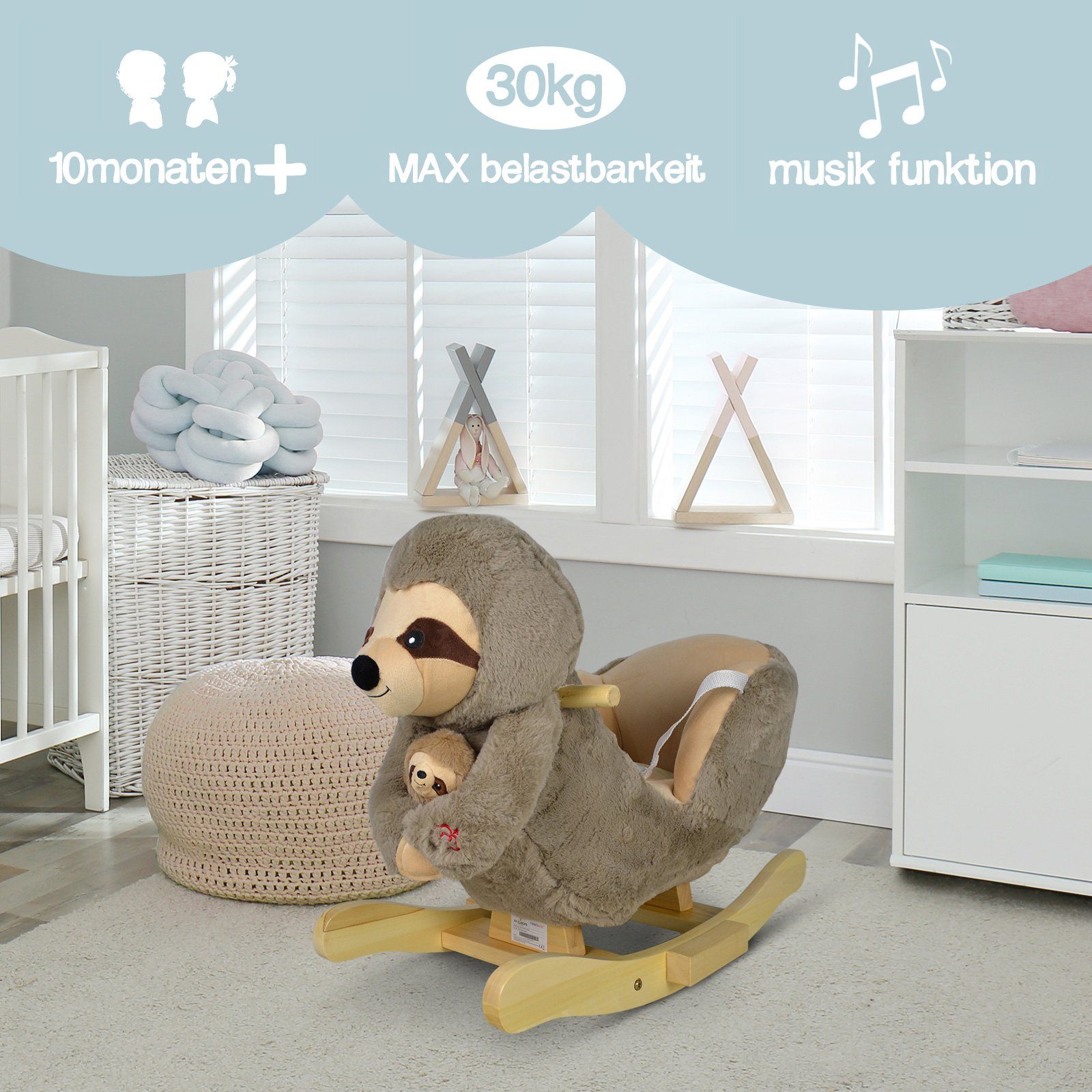 Infantastic Schaukeltier Schaukelspielzeug Babyschaukel Plüsch, mit günstig online kaufen