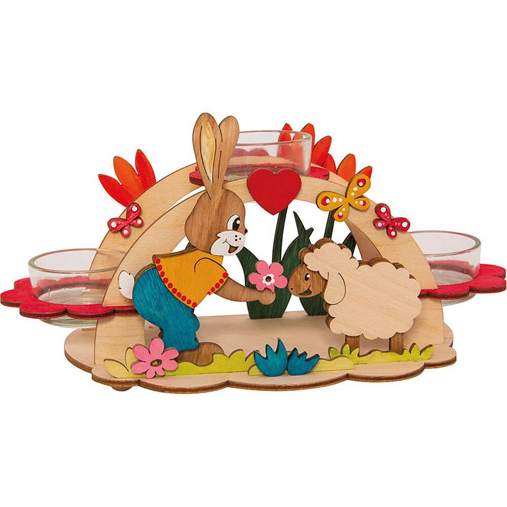 Kuhnert Schwibbogen Bastelset Teelichtbogen Ostern (14cm) von Drechslerei Kuhnert