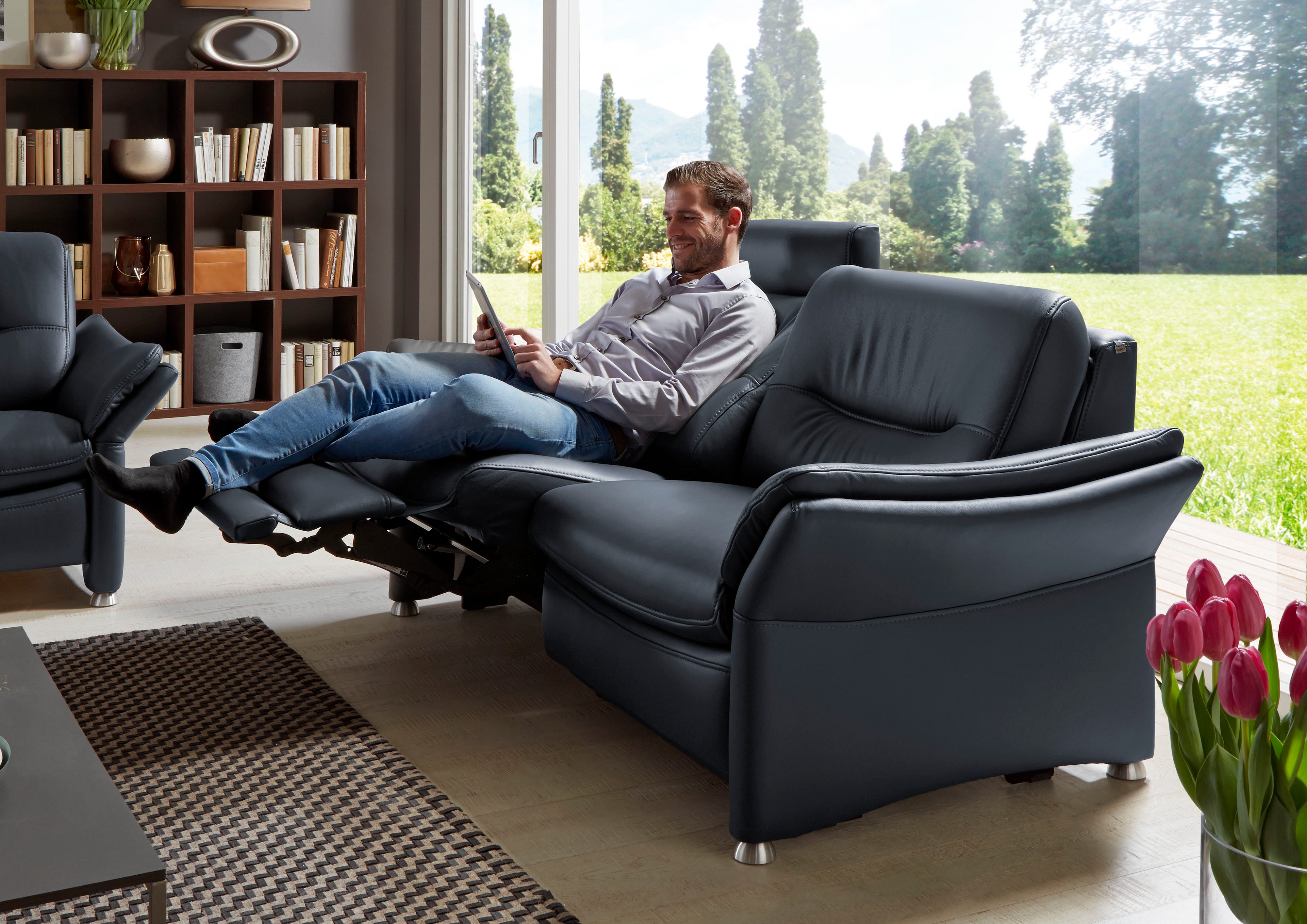 HUKLA 2,5-Sitzer HU-SF15058 Ledersofa, Breite 194 günstig online kaufen