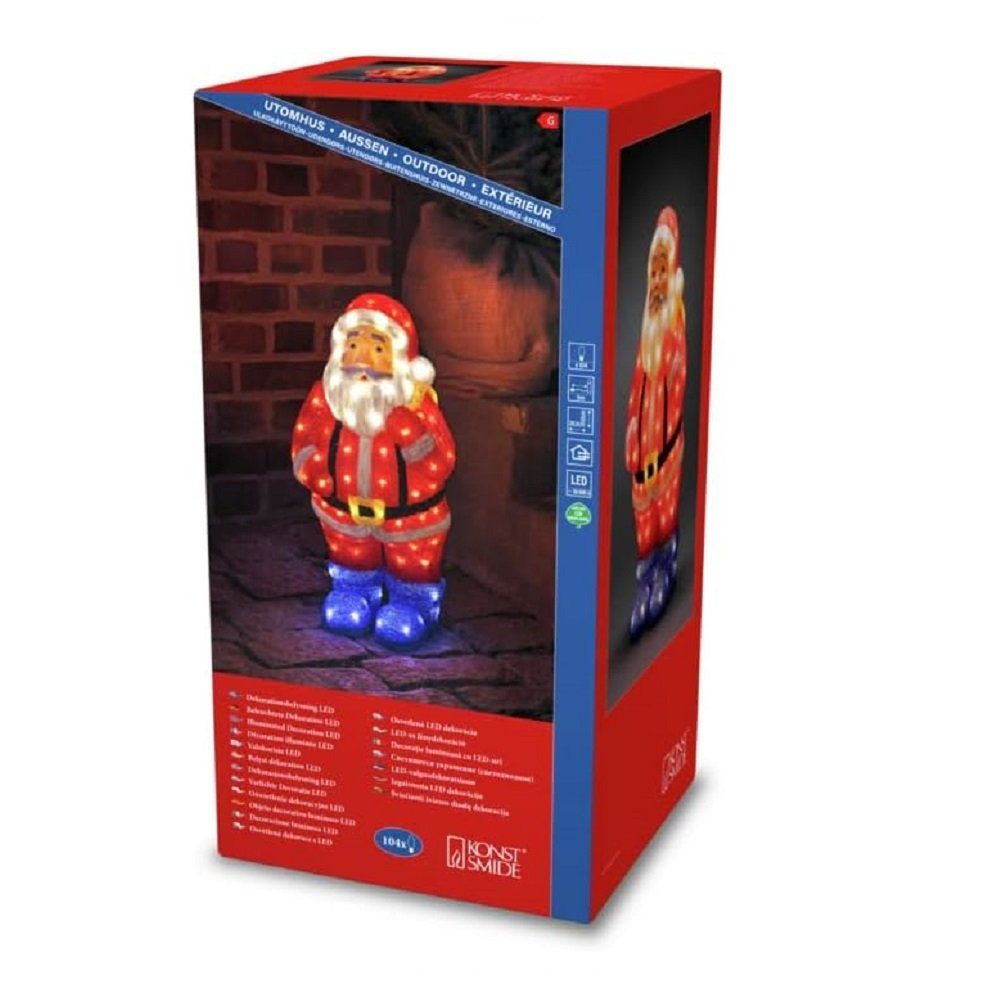 KONSTSMIDE Weihnachtsfigur 6247-103 LED Acryl Weihnachtsmann warmweiß 24V 104er 55x28,5cm
