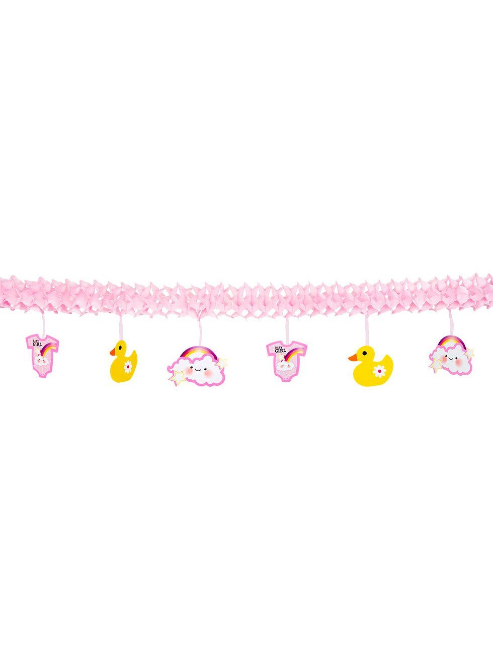 Boland Girlande Baby Girl Girlande 4 m, Raumdeko für Geburt, Babygeburtstag oder Pullerparty!