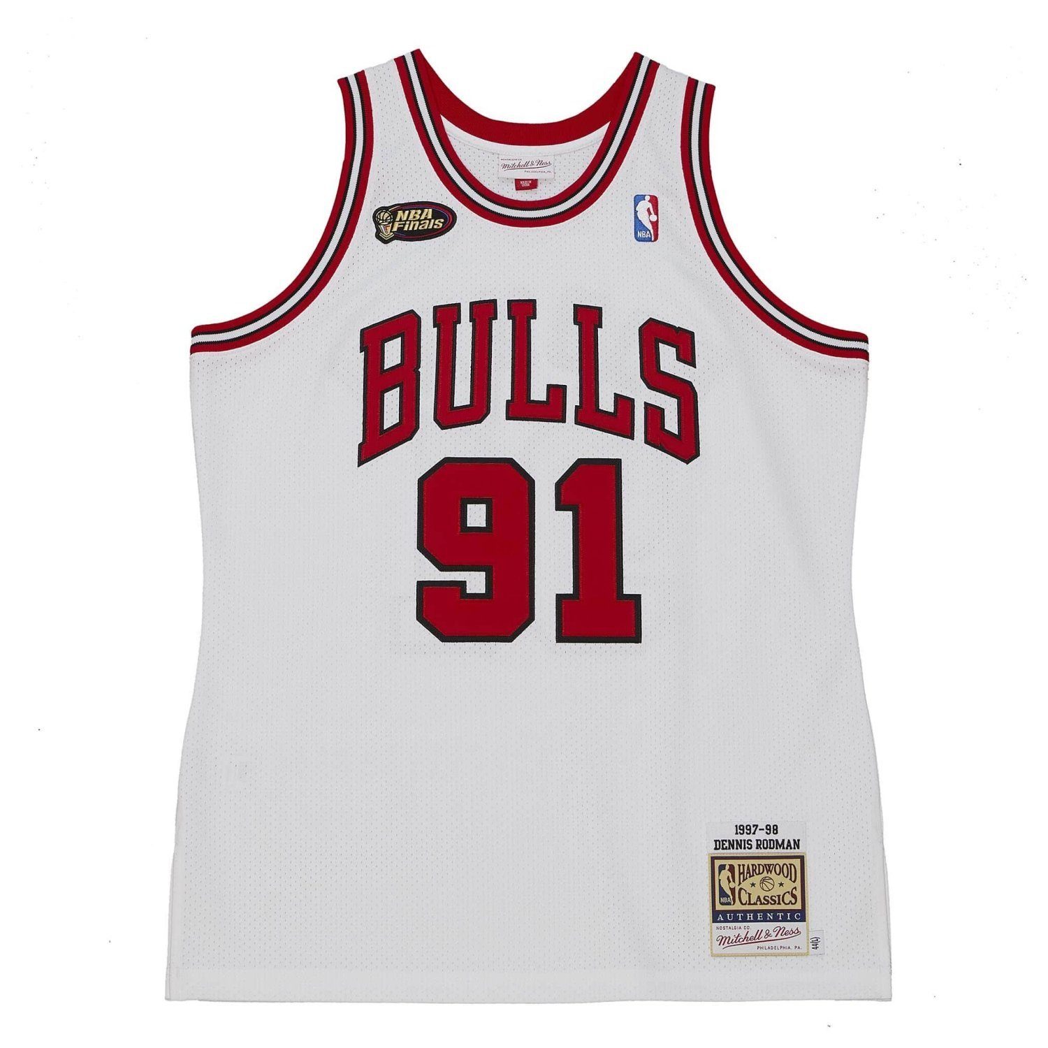  Mitchell & Ness Dennis Rodman 91 Replica Swingman Jersey  Chicago Bulls Black HWC Basketball Trikot : Sports & Outdoors