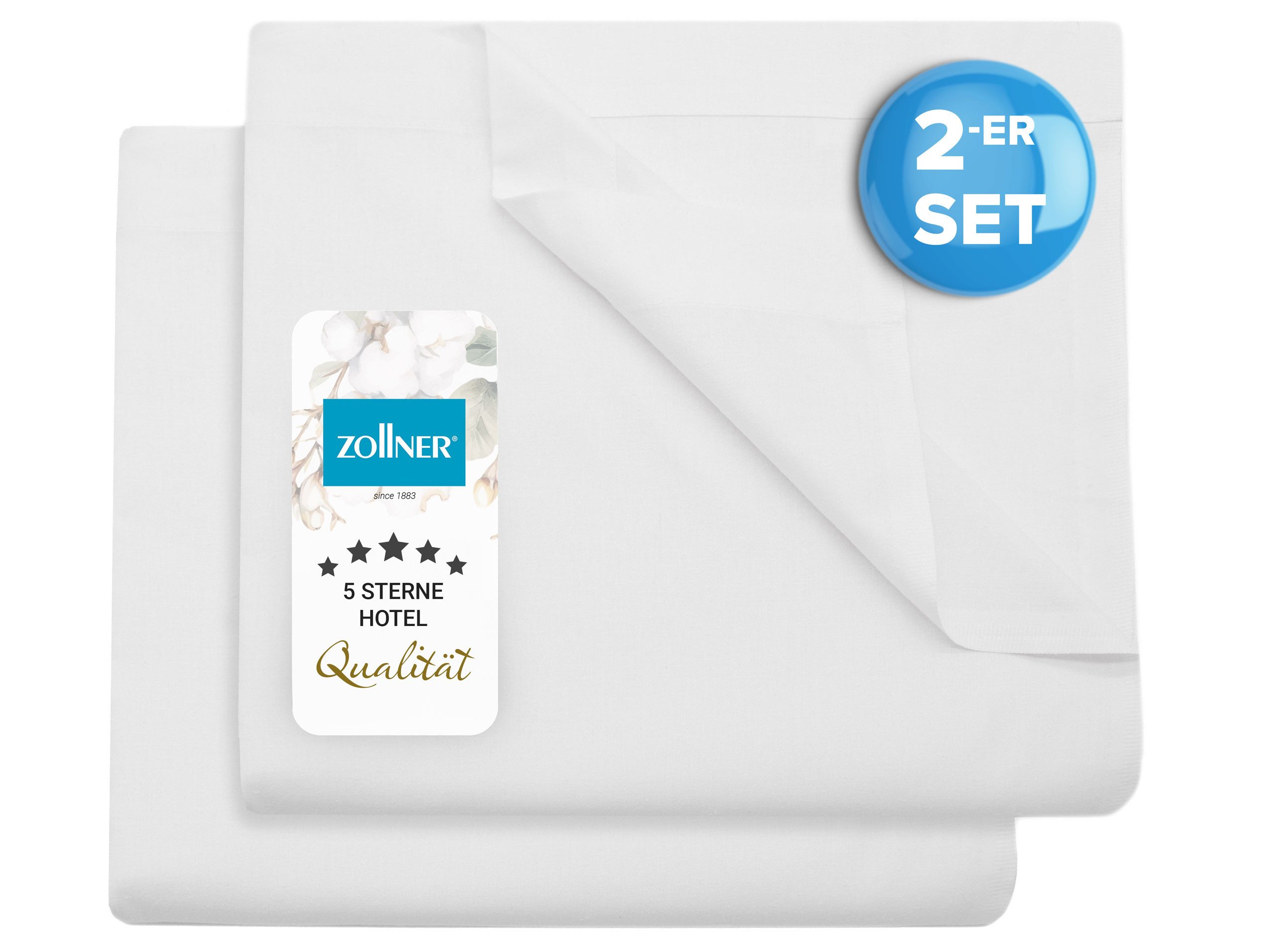 ZOLLNER Betttuch, Linon, Gummizug: ohne, (2 günstig online kaufen