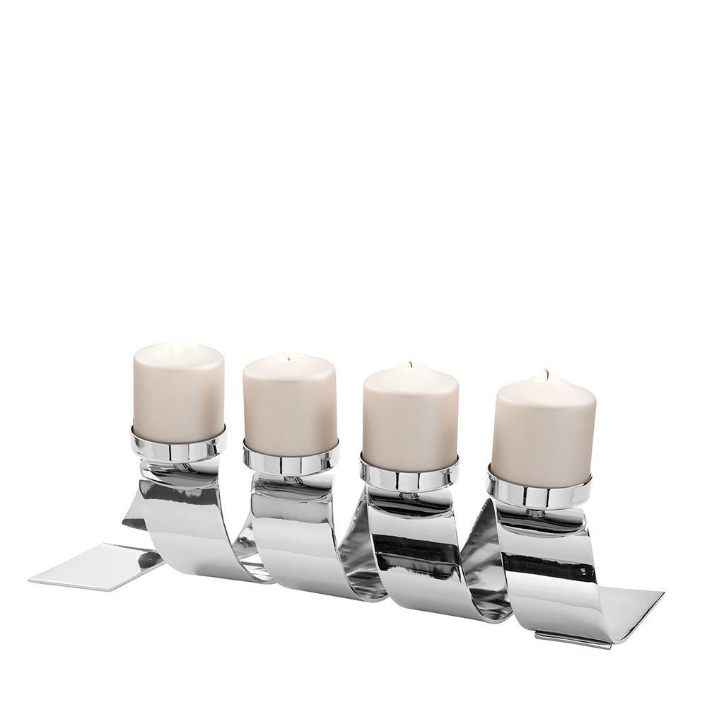 Fink Tafelkerze Fink Kerzenhalter TWISTER LBH 56x10x14 cm silber