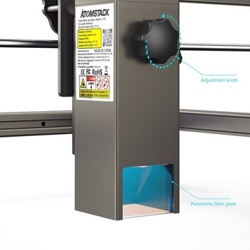 ATOMSTACK Graviergerät S10 Pro CNC Desktop Lasergravur Schneidemaschine, 110-240 V, mit Augenschutz, 1-St., Festem Fokus, Ultradünnem Laser, Hochenergetisch, Schnelle Montage
