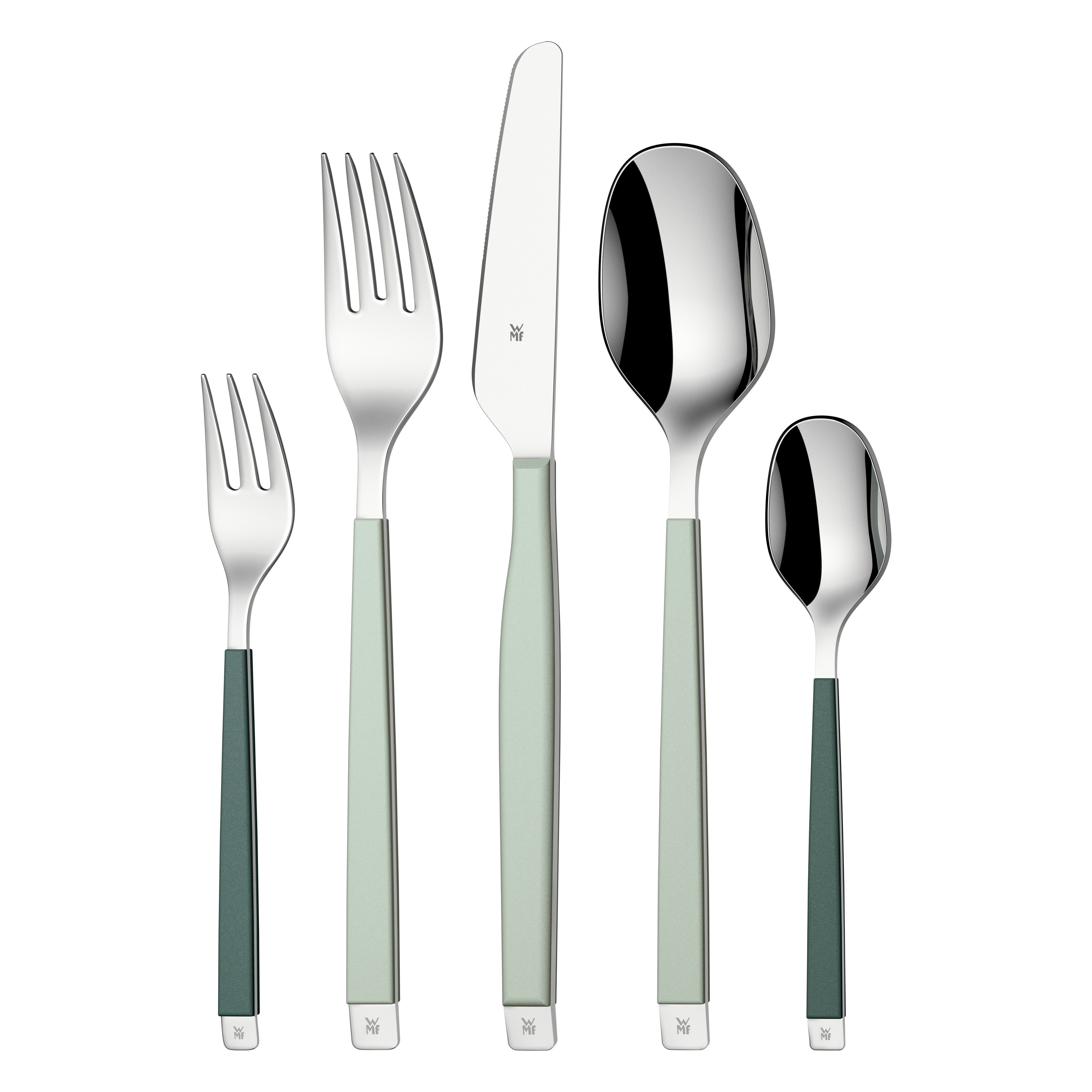 WMF Besteck-Set Emotion (30-tlg), 6 Personen, Cromargan® Edelstahl Rostfrei 18/10, Kunststoff, hochwertiger Cromargan Edelstahl, 6 Personen, robuste Kunststoffgriffe
