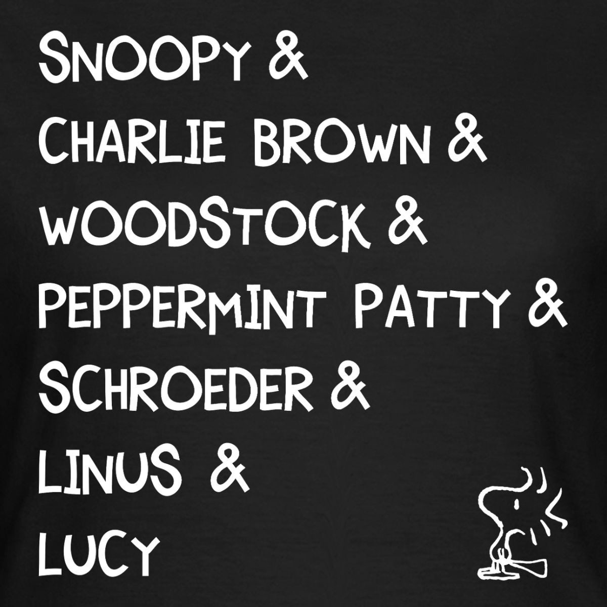 Spreadshirt T-Shirt Peanuts Snoopy & Charlie Brown & Woodstock Charaktere Frauen T-Shirt (1-tlg) Slim Fit, fällt klein aus
