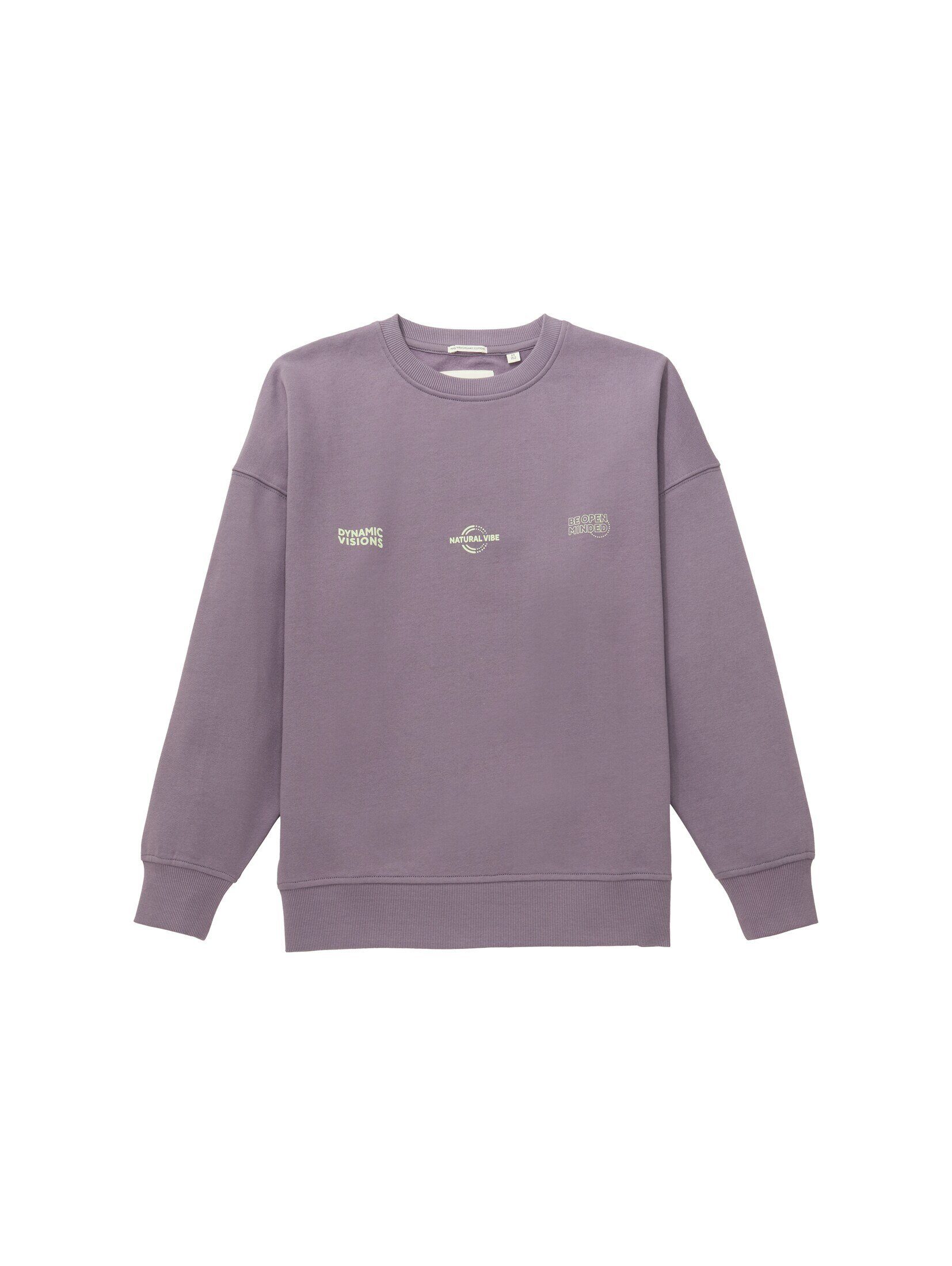 TOM TAILOR Hoodie Oversized Sweatshirt mit Bio-Baumwolle greyish purple