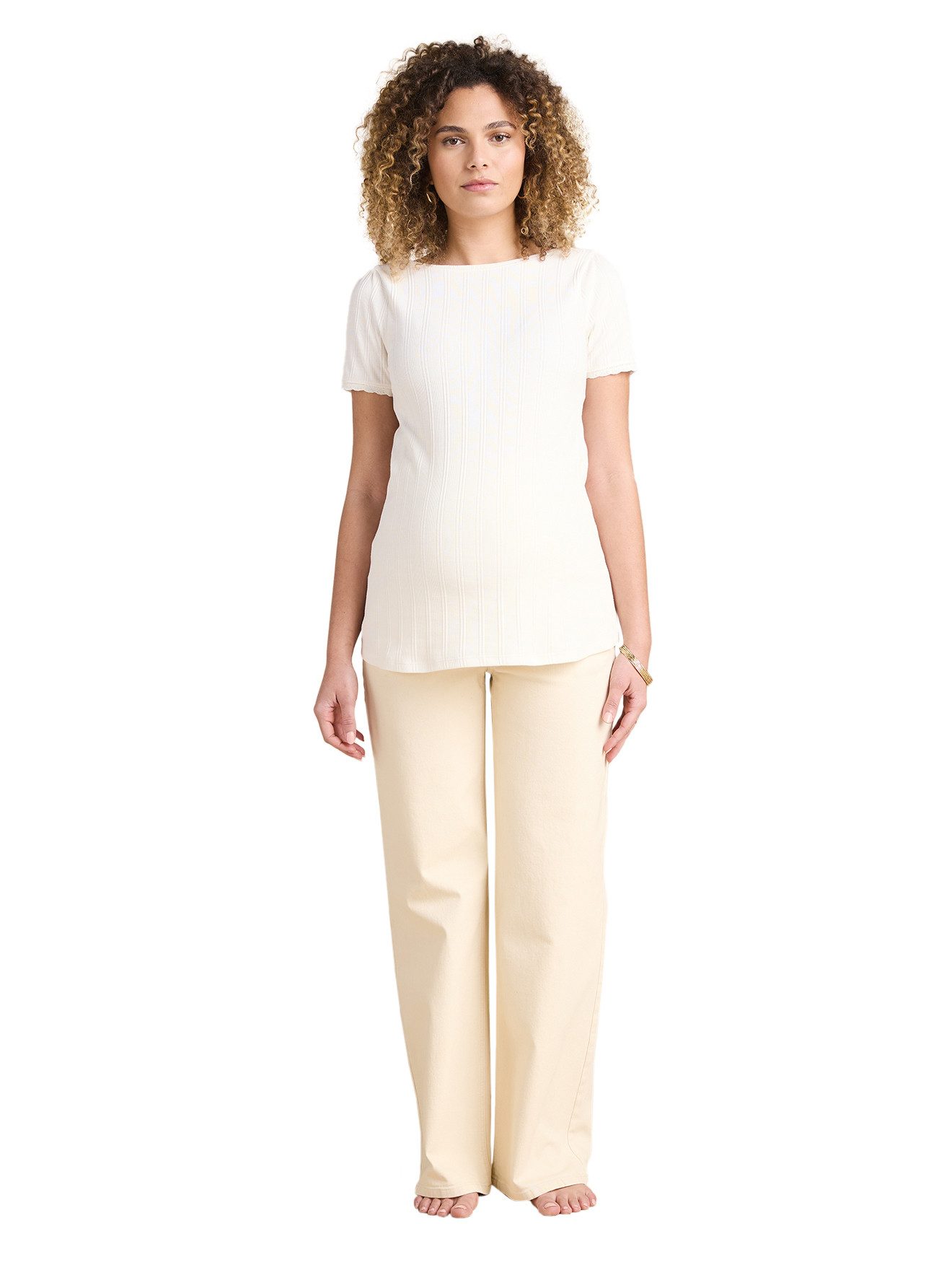 7/8-Caprijeans Weite Umstands-Jeans mit Seamless-Einsatz am Bauch