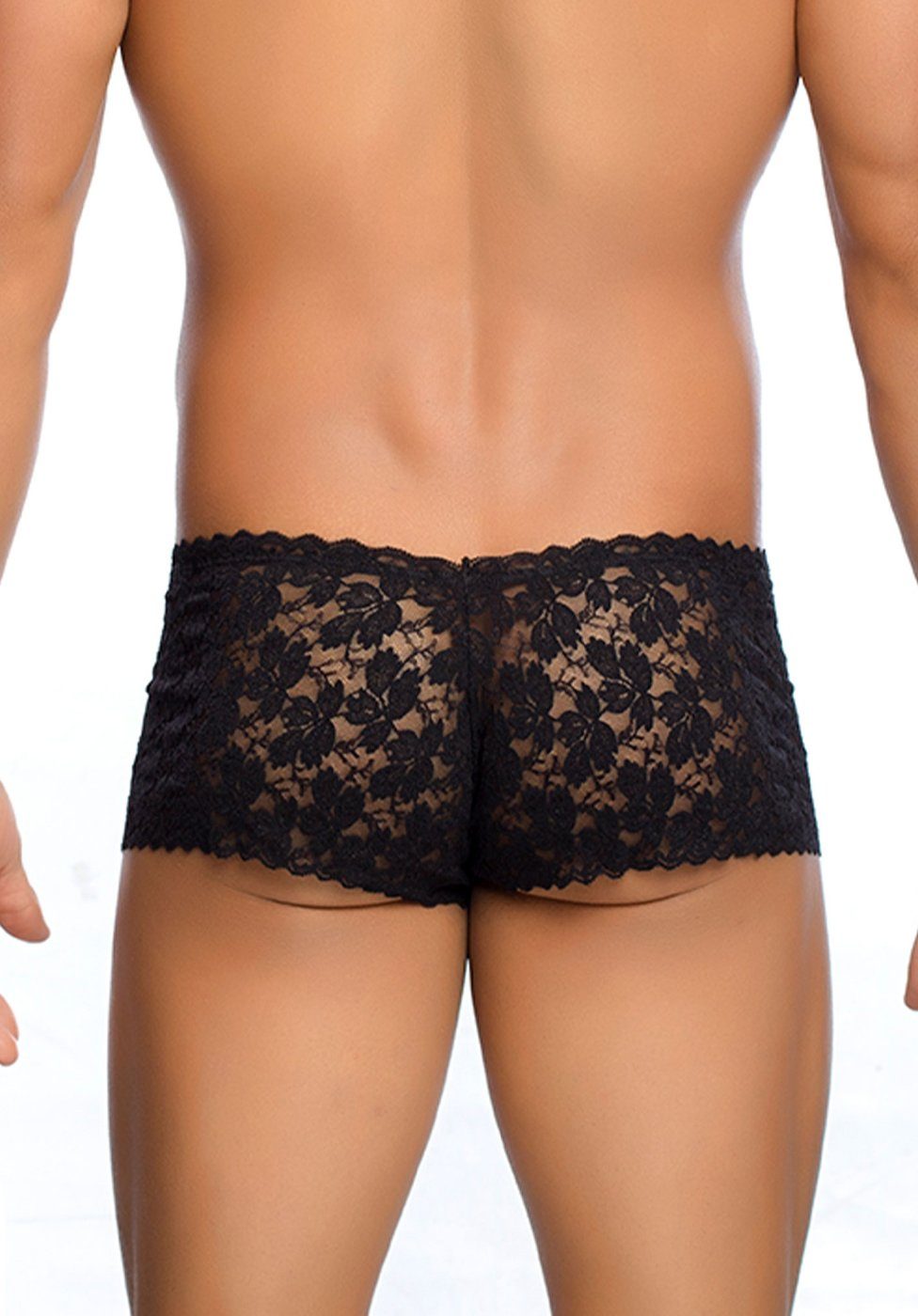 MOB Eroticwear Boxershorts Boxershorts aus Spitze - schwarz (1-St) transparente Spitze