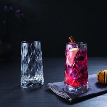 Pasabahce Gläser-Set Leafy 420855, Glas, 4er-Set Trinkgläser, perfekt für Saft und mehr