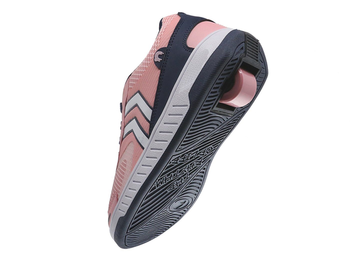 Sneaker mit BREEZY Rollen Rollschuhe Klettverschluss Leuchtsohle, Schuhe atmungsaktive Material, LED mit ROLLERS