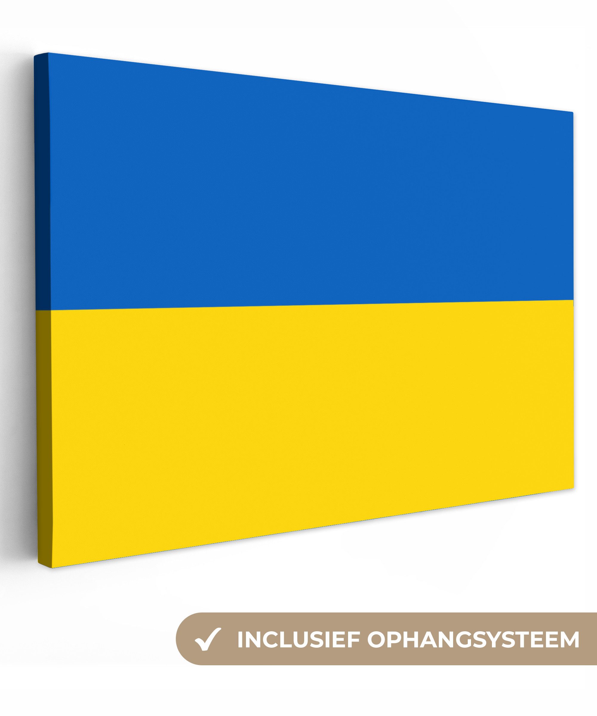 OneMillionCanvasses® Leinwandbild Bild der Flagge der Ukraine, Fotodruck (1 St), Leinwand Bilder Klein, Wand Dekoration Aesthetic 30x20 cm
