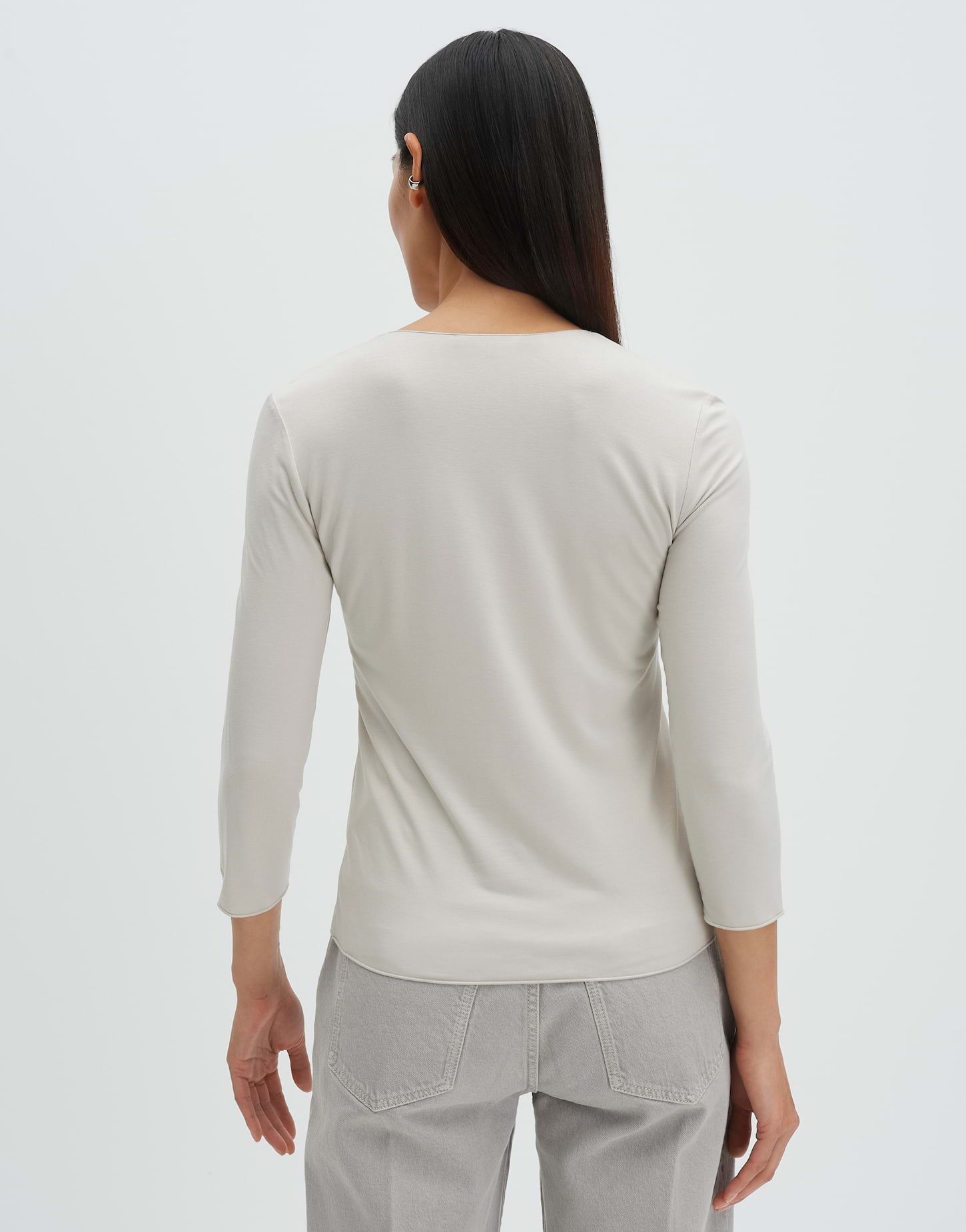 someday Kurzarmshirt Basicshirt aus ECOVERO™ Viskosemix Slim Fit