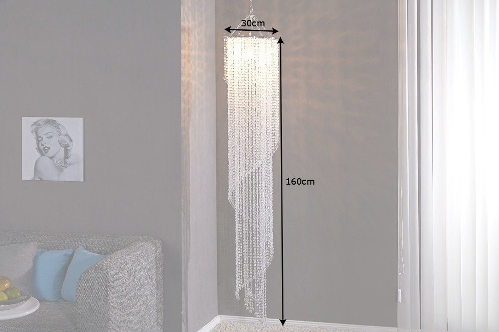 Schlafzimmer Wohnzimmer Barock · Leuchtmittel, Hängeleuchte L BIG riess-ambiente · Acryl klar, STRASS Design ohne 160cm ·