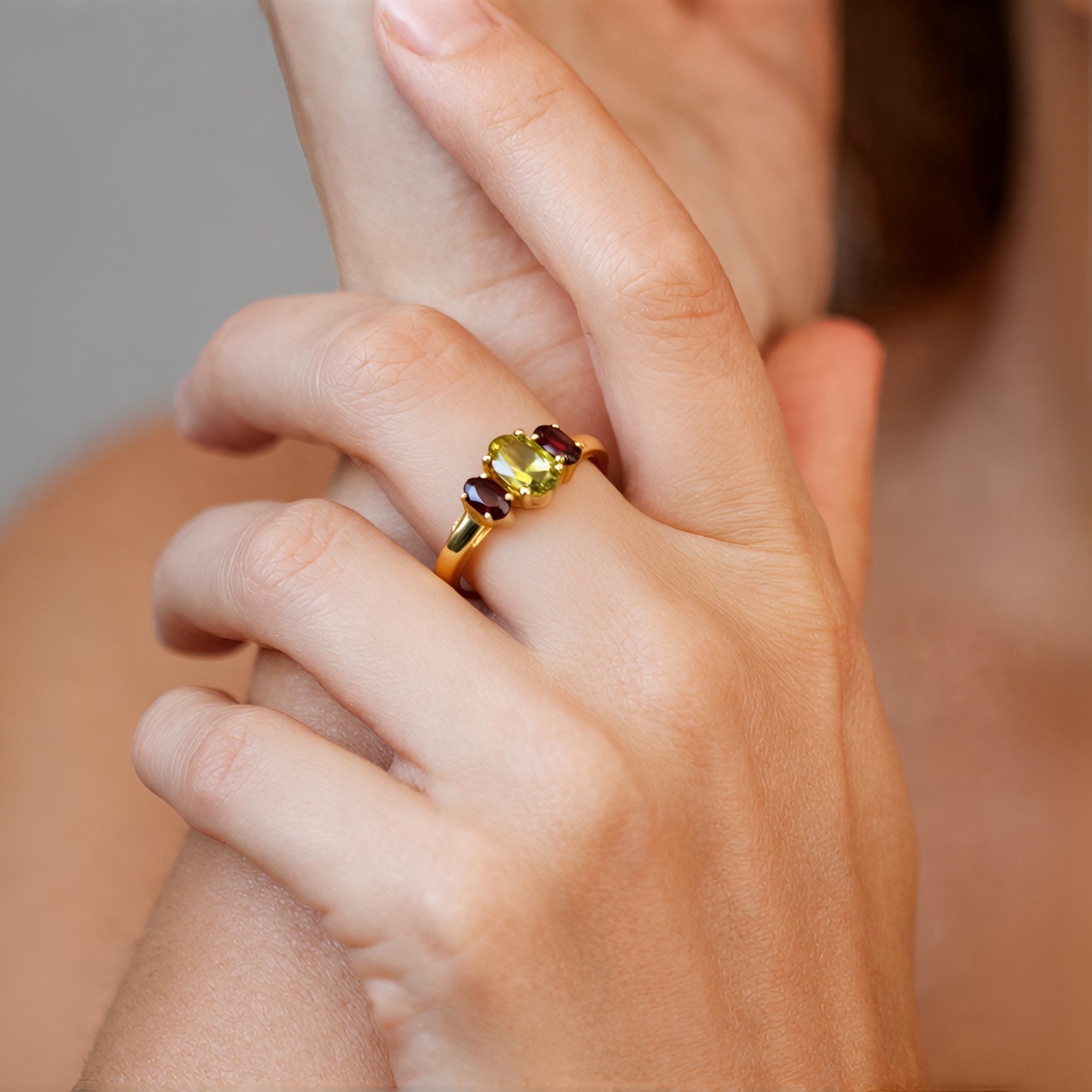 Cavill Goldring 9K Gelbgold Ring mit 0,81 ct gelbem Tansanit & Zirkonen Ova günstig online kaufen