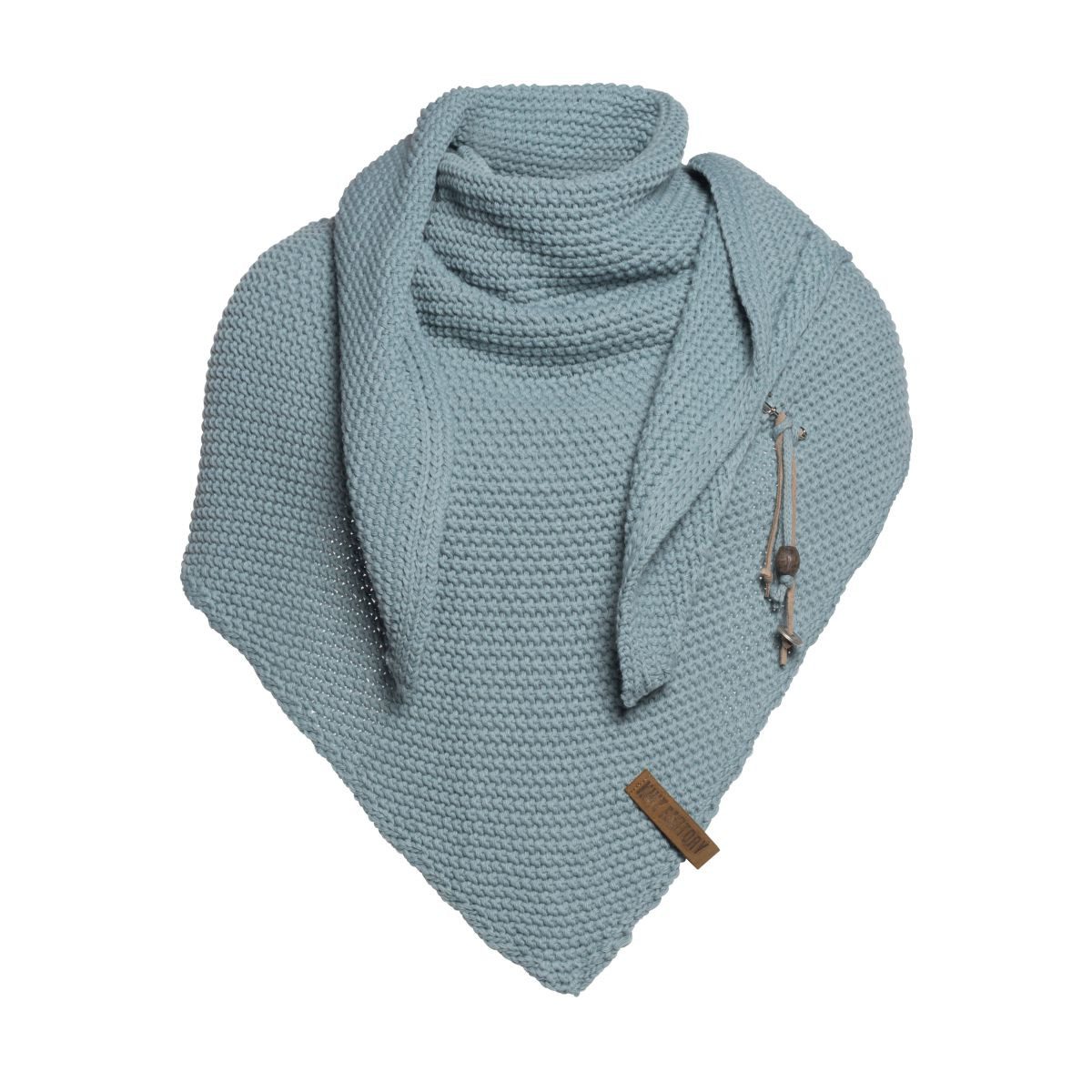 Knit Factory Strickschal Coco Dreiecksschal Winterschal Gesichtsschal Hals 190x85 cm Stonegreen, (Packung, 1-St. ein Schal), Schlauchschal Damen Herren Dreieckstuch warm Umhängetuch Strickware