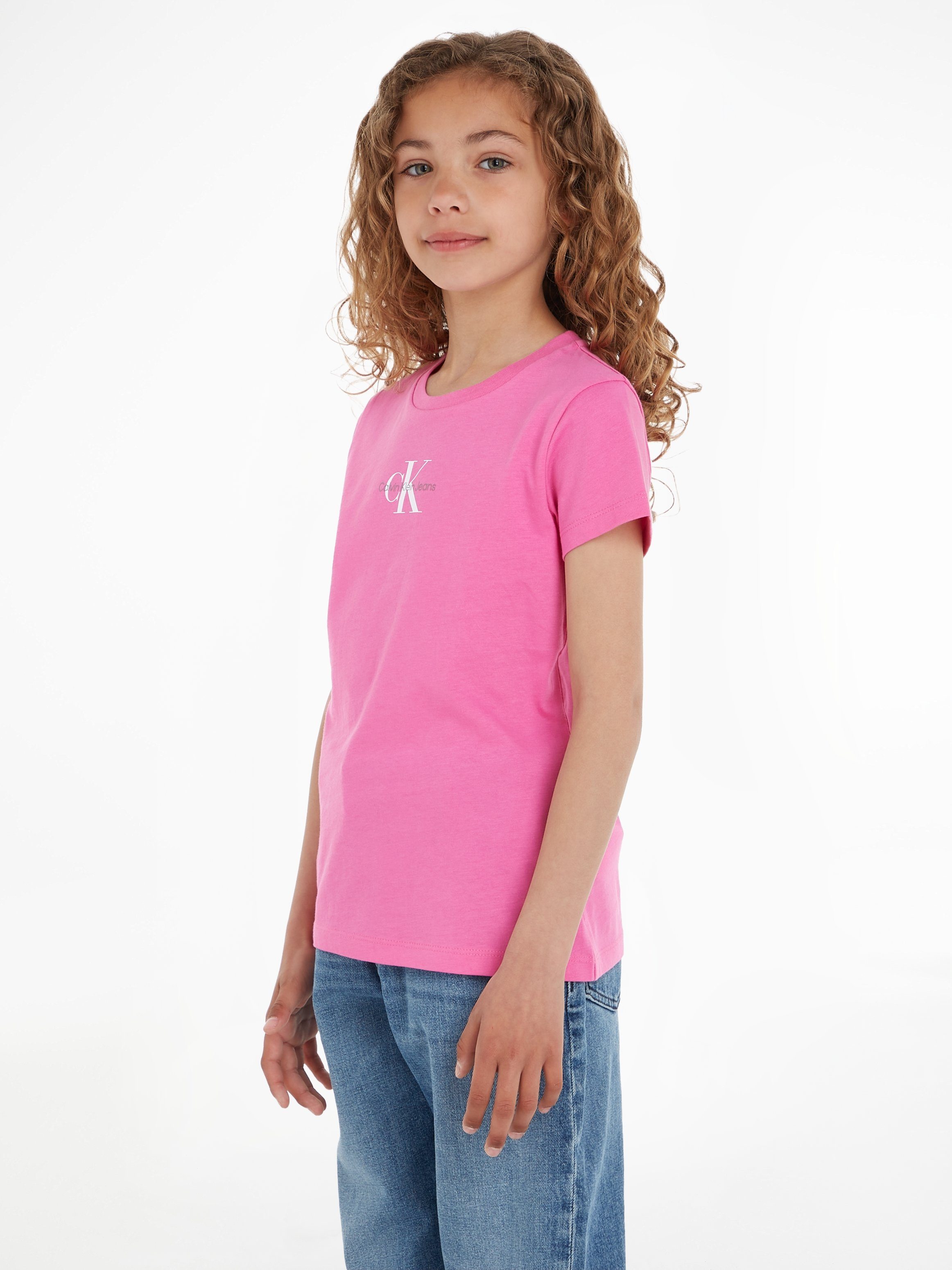 Calvin Klein MICRO Jeans Amour T-Shirt MONOGRAM Pink TOP