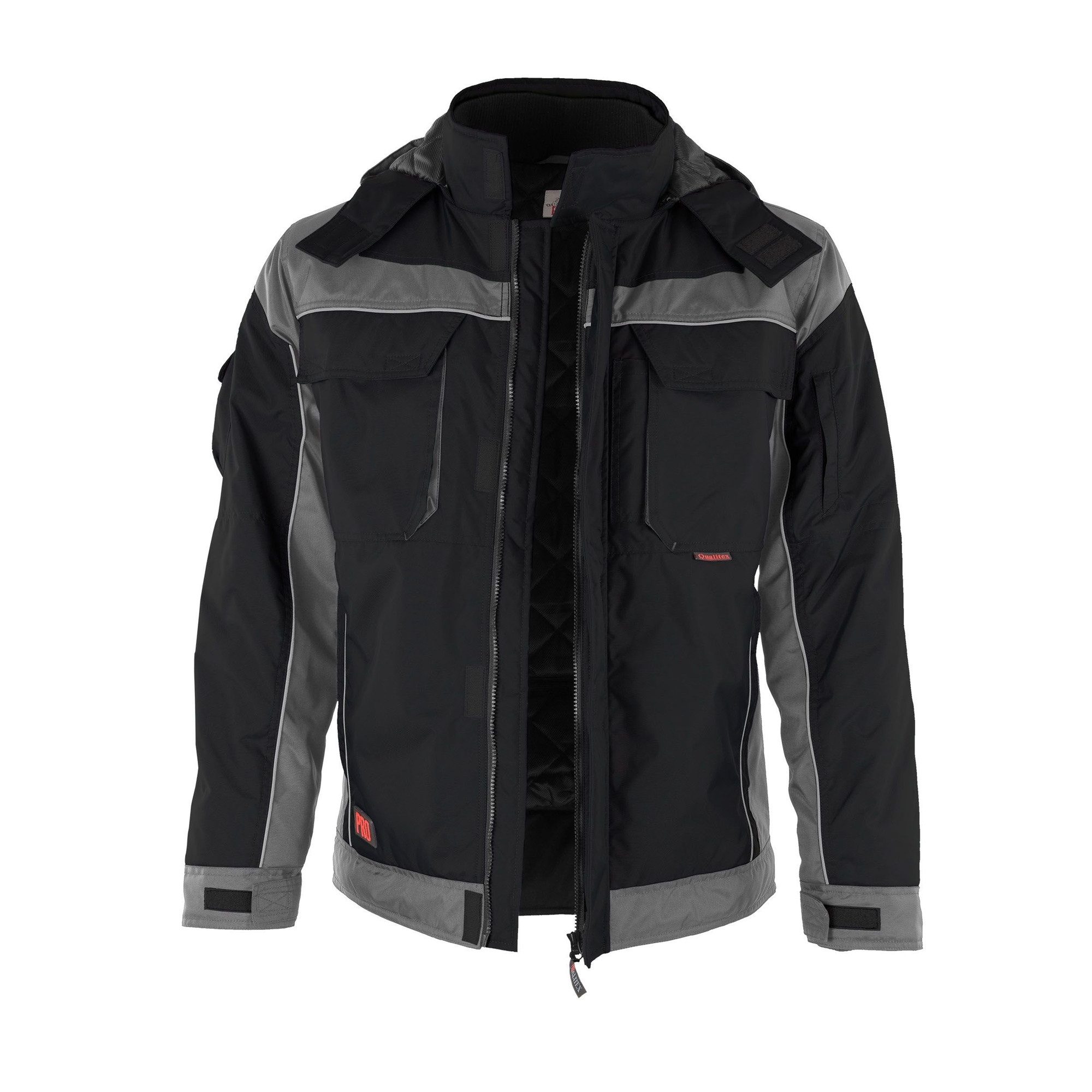 Qualitex Workwear Arbeitsjacke wetterfeste PROfi Outdoorjacke - wärmende Arbeitsjacke mit 8 Taschen
