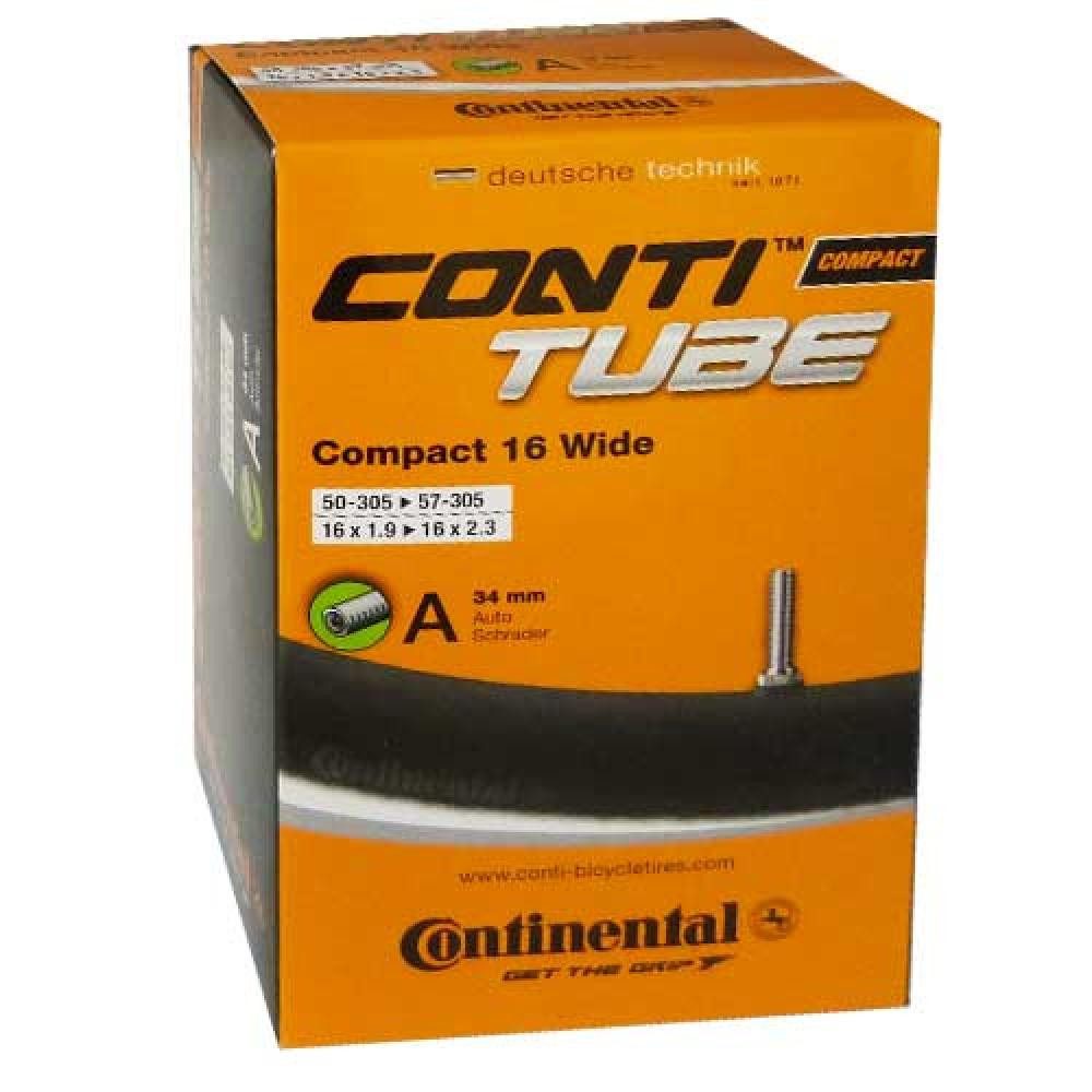 CONTINENTAL Fahrradschlauch Continental Schlauch Conti 16x1.90-2.30" 50-57/305 Compact 16" wide AV