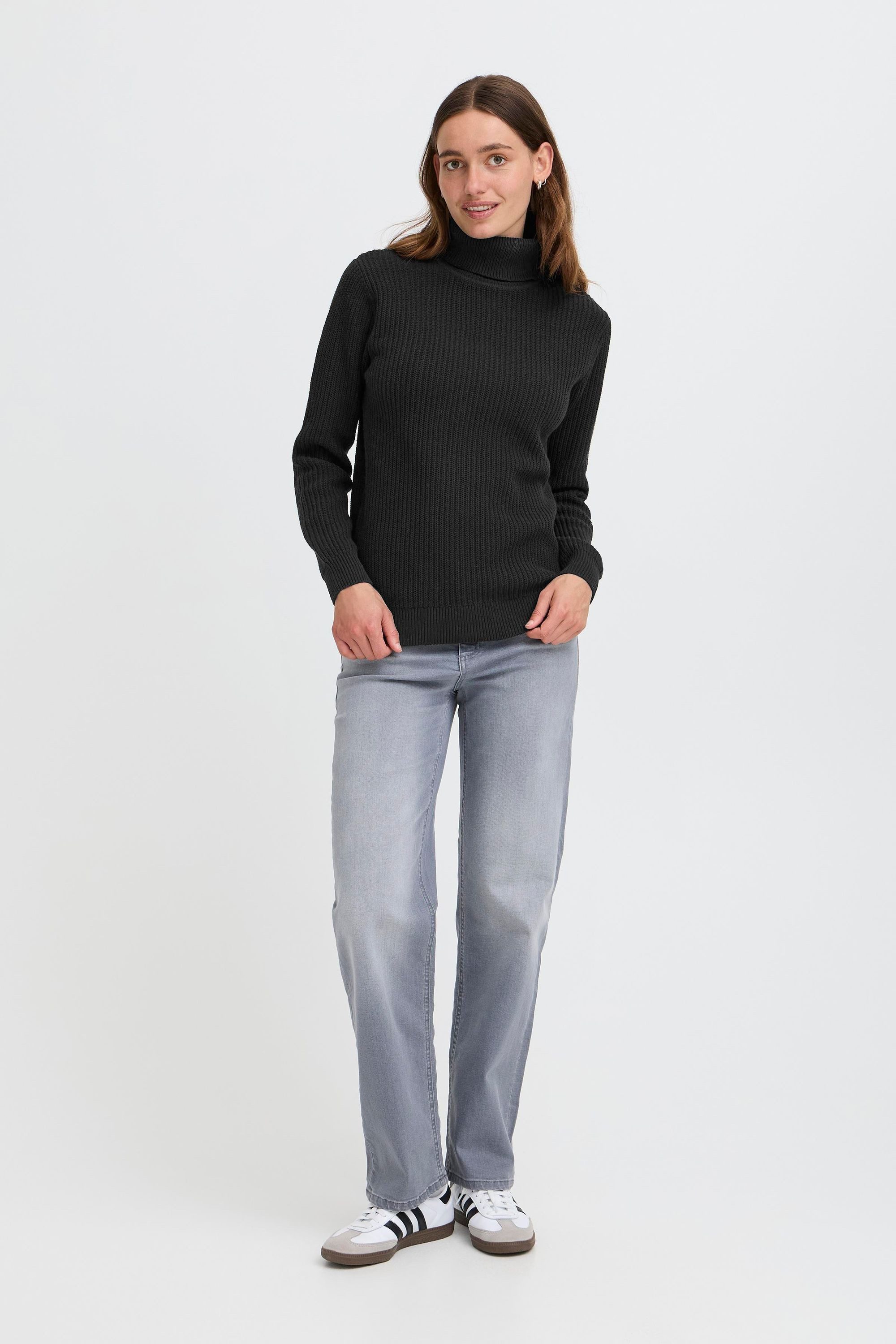 OXMO Rollkragenpullover OXKimse Modischer Rollkragenpullover aus Grobstrick-Qualität