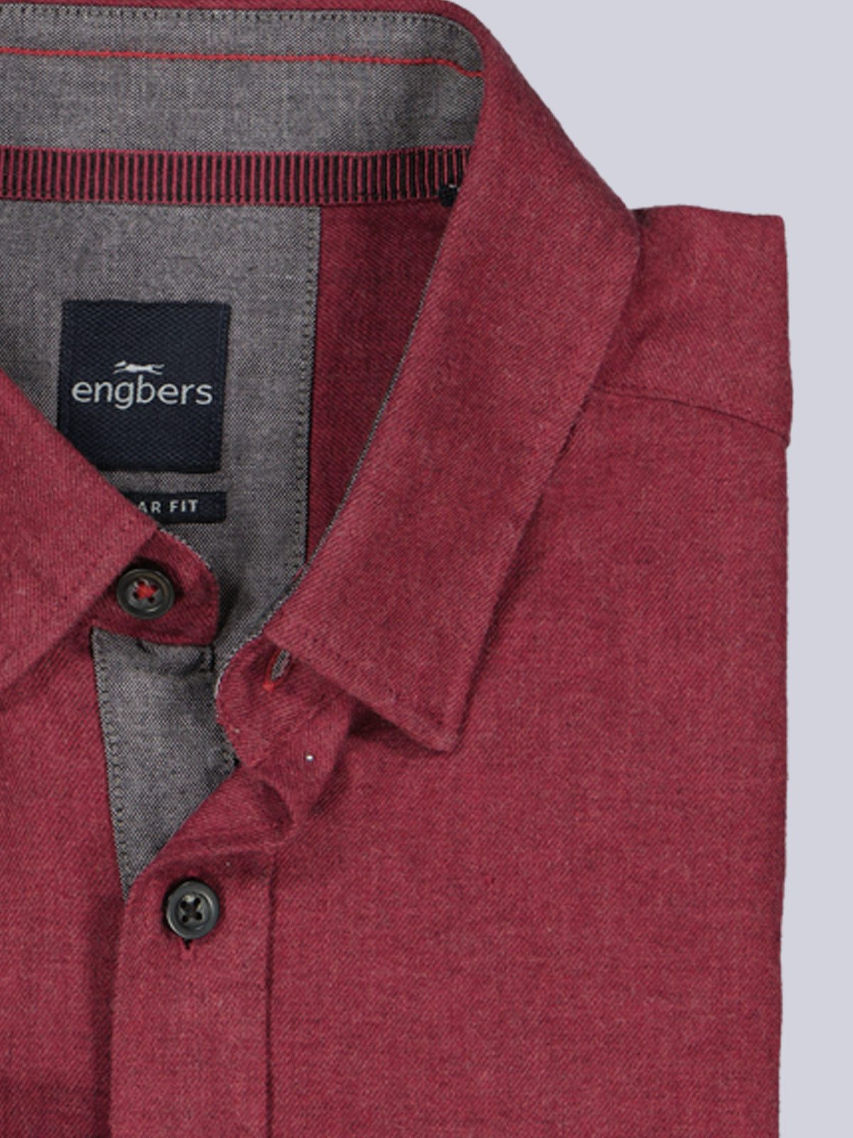 Engbers Langarmhemd engbers Herren Lnagarm-Hemd uni, Feuerrot günstig online kaufen