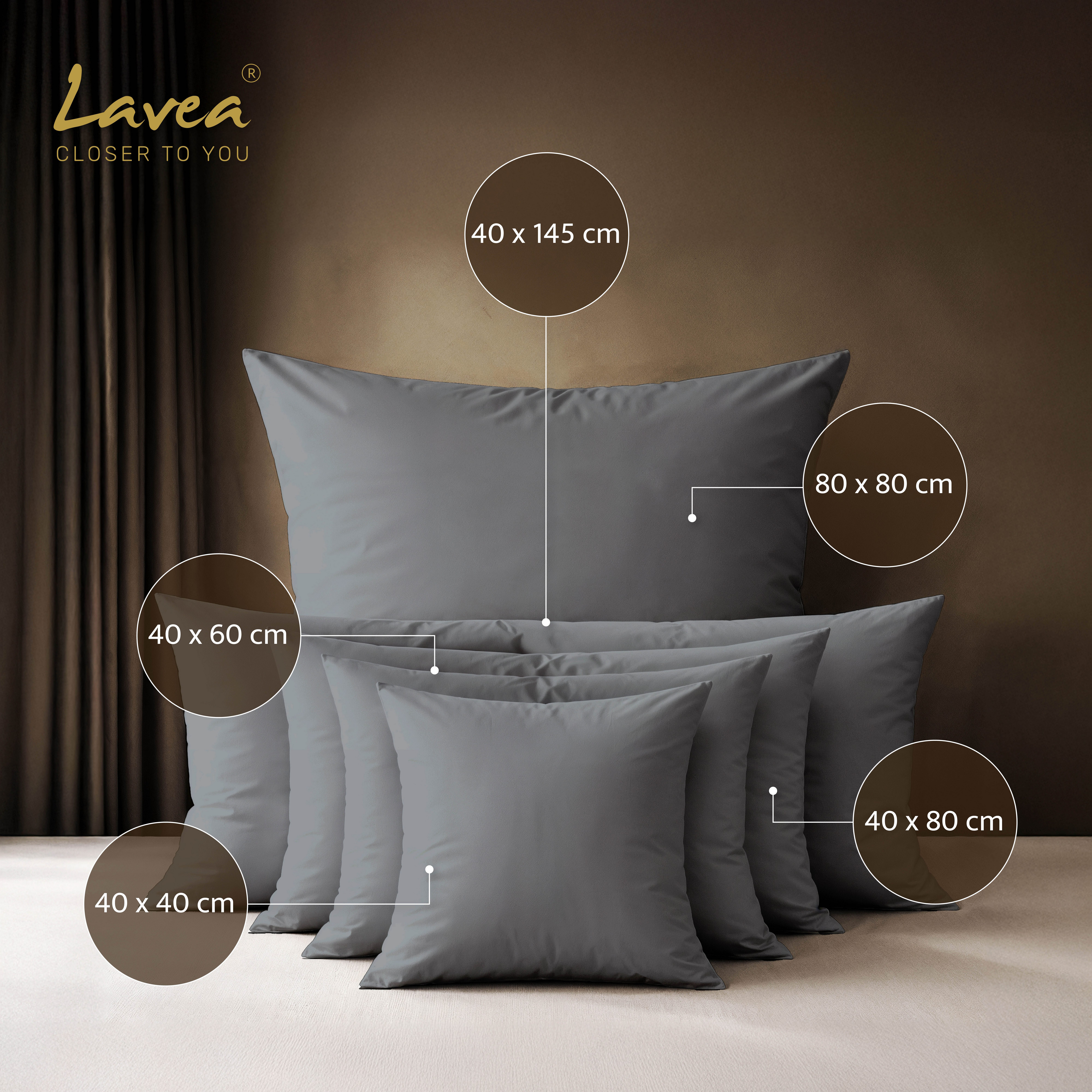 Lavea Kissenbezug 2er Set 100% Baumwolle flauschig, Jasmin, Kissenhülle, Kissenbezüge, (2 Stück), pflegeleicht, langlebige Qualität, mit Reißverschluss