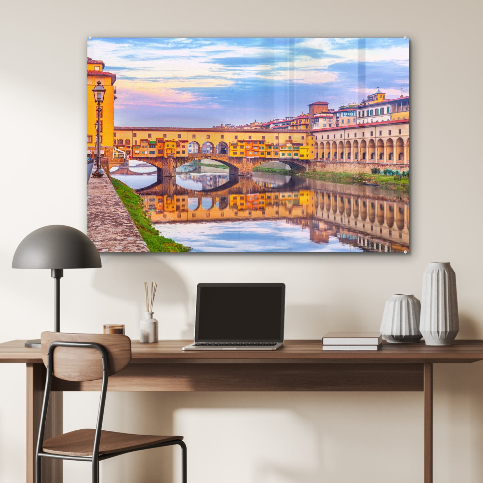 Bild Buntes Schlafzimmer St), & (1 Acrylglasbilder in MuchoWow Ponte der Vecchio Acrylglasbild Italien., Wohnzimmer