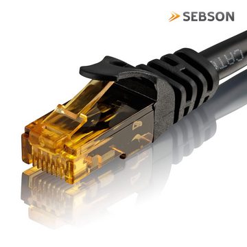 SEBSON 5x Ethernet Kabel 0,5m CAT 6 - Gigabit LAN Patchkabel 1000Mbit/s Netzkabel, (50 cm)