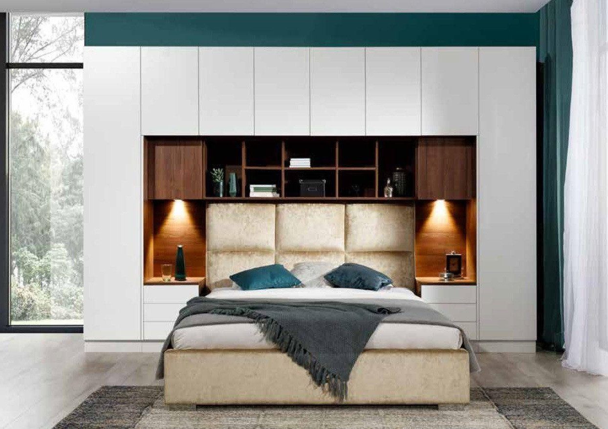 Xlmoebel Schrankbett Modernes Schlafzimmer-Set mit Polsterbett und geräumigem Schrank (Wandschrank + Bett 4069424974492) Hergestellt in Europa