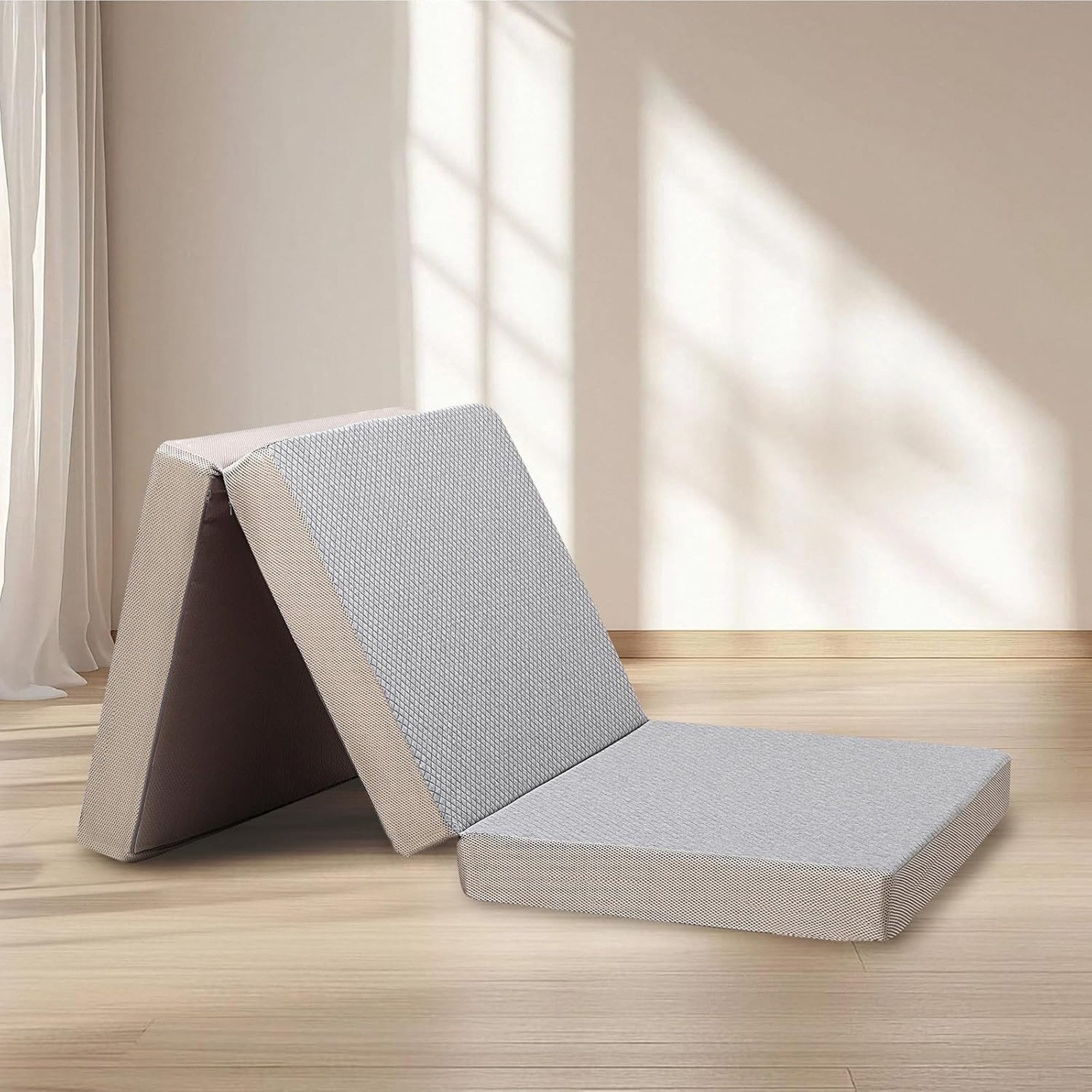 Beistellbett-Matratzen 3-teilige Memory-Schaum, Faltmatratze, Faltbare Matratze, ibettertec, (Spar-Set, 1 dreifach faltbare Memory-Schaum Matratze im Spar-Set enthalten), platzsparend lagerbar, dreifach faltbar