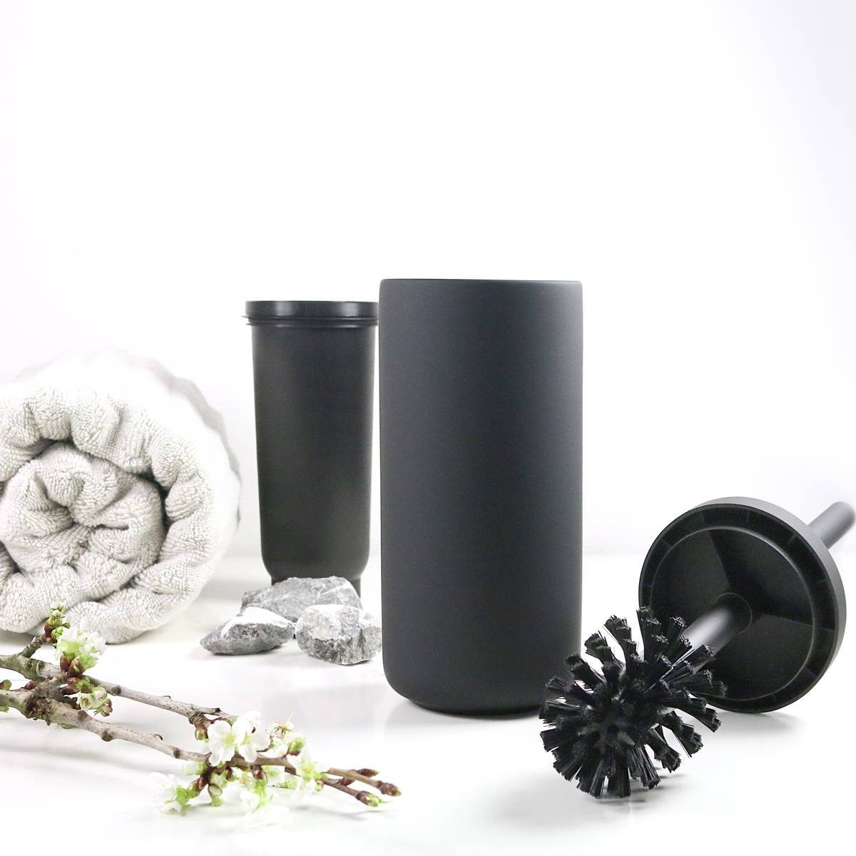 Zone Denmark WC-Reinigungsbürste ZONE Toilettenbürste UME Schwarz, Keramik mit Soft-Touch, WC, (Set)