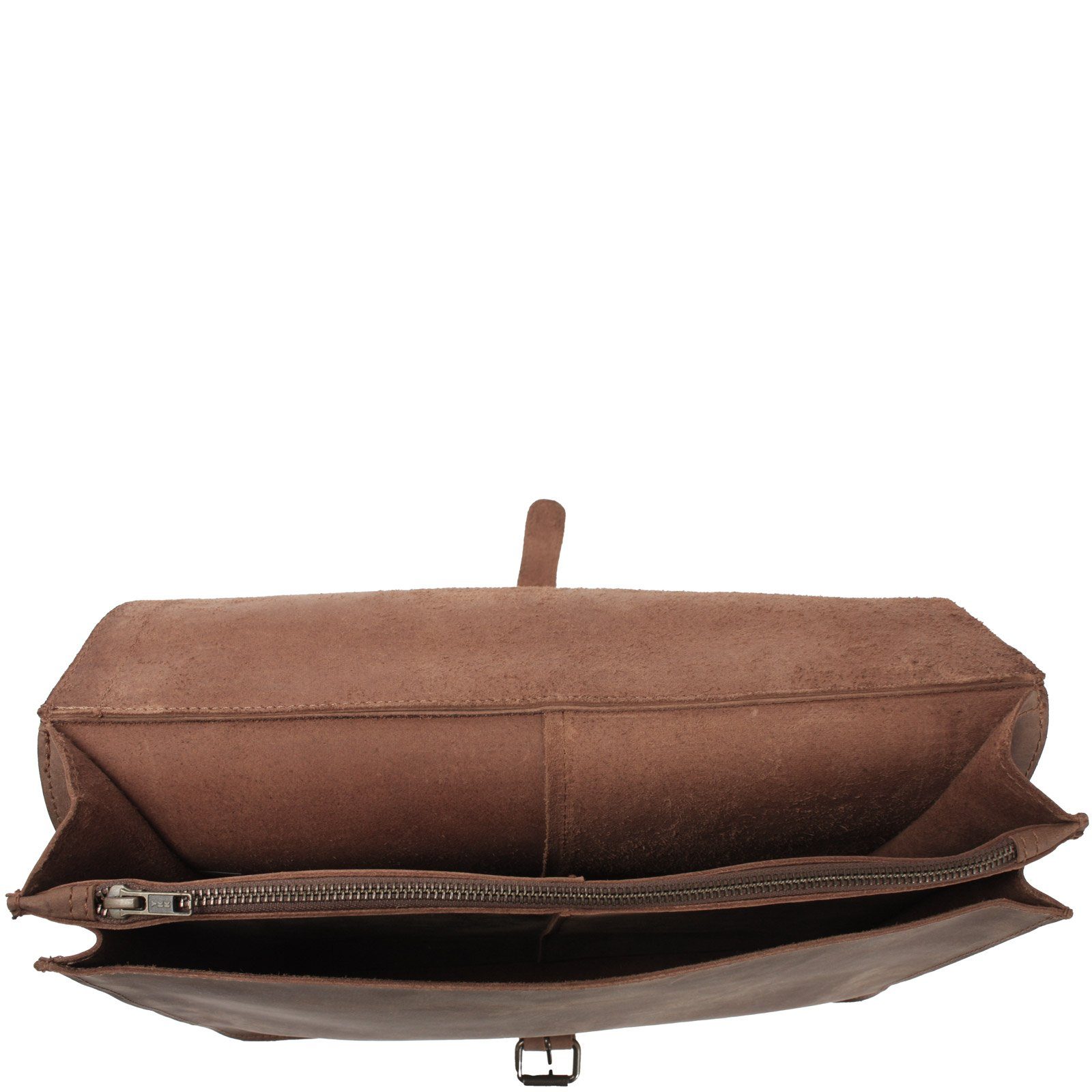 LECONI Aktentasche Messenger Bag Arbeitstasche DIN A4 Damen Herren Echt Leder LE3020, Überschlag mit Schnalle – verstellbarer Schulterriemen – 36×29×8 cm