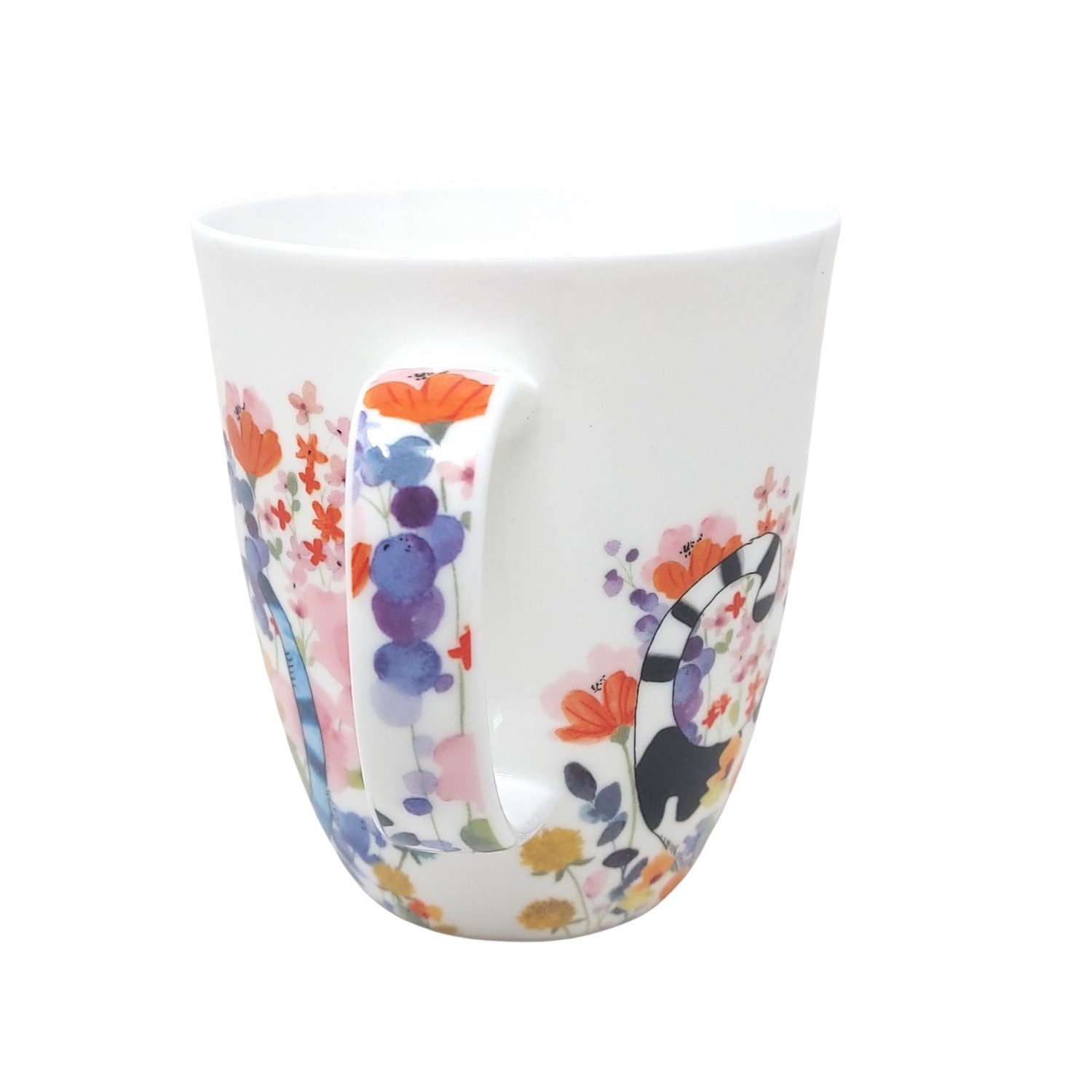 TeaLogic Tasse Katze, Porzellan, Spülmaschinengeeignet, Weiß, Katze, H: 11cm
