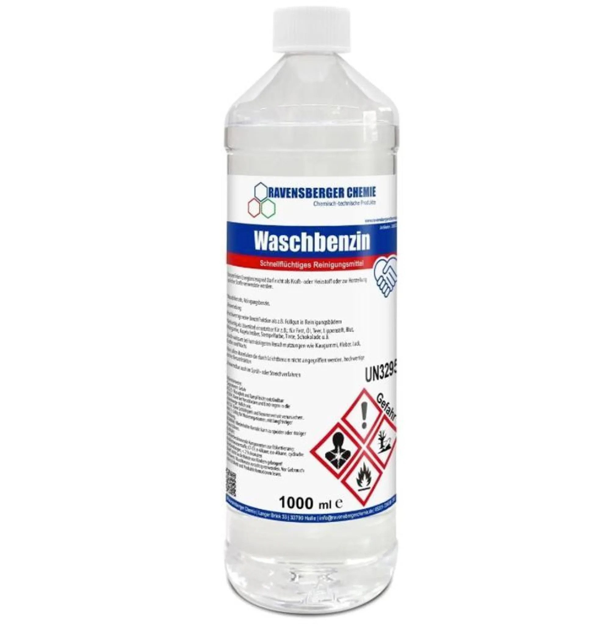 Ravensberger Chemie Waschbenzin - 1 Liter Reinigungsalkohol (1 Liter Flasche von Ravensberger Chemie - Waschbenzin 1L – Kraftvoller Reiniger für Fett, Öl & Klebereste)