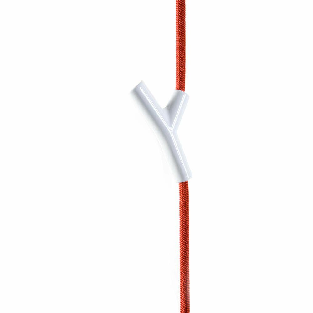 Depot4Design Garderobenhaken Wardrope Seil Rot, 4 Haken Weiß, hängende Seilgarderobe