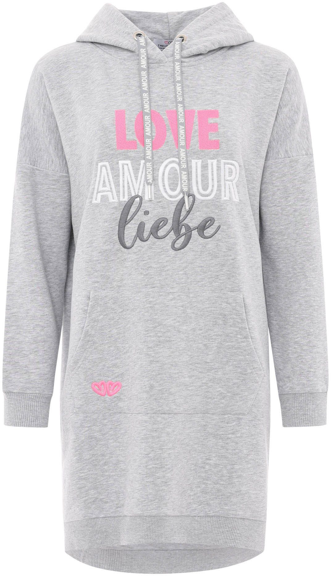 Zwillingsherz Sweatkleid "Love Amour Liebe" mit praktischen Fronttaschen un günstig online kaufen