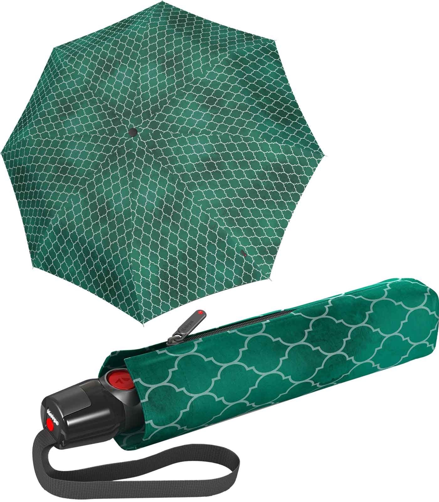 Knirps® Taschenregenschirm leichter, stabiler Schirm mit Auf-Zu-Automatik, besonders haltbar durch Fiberglas in den Speichen grün