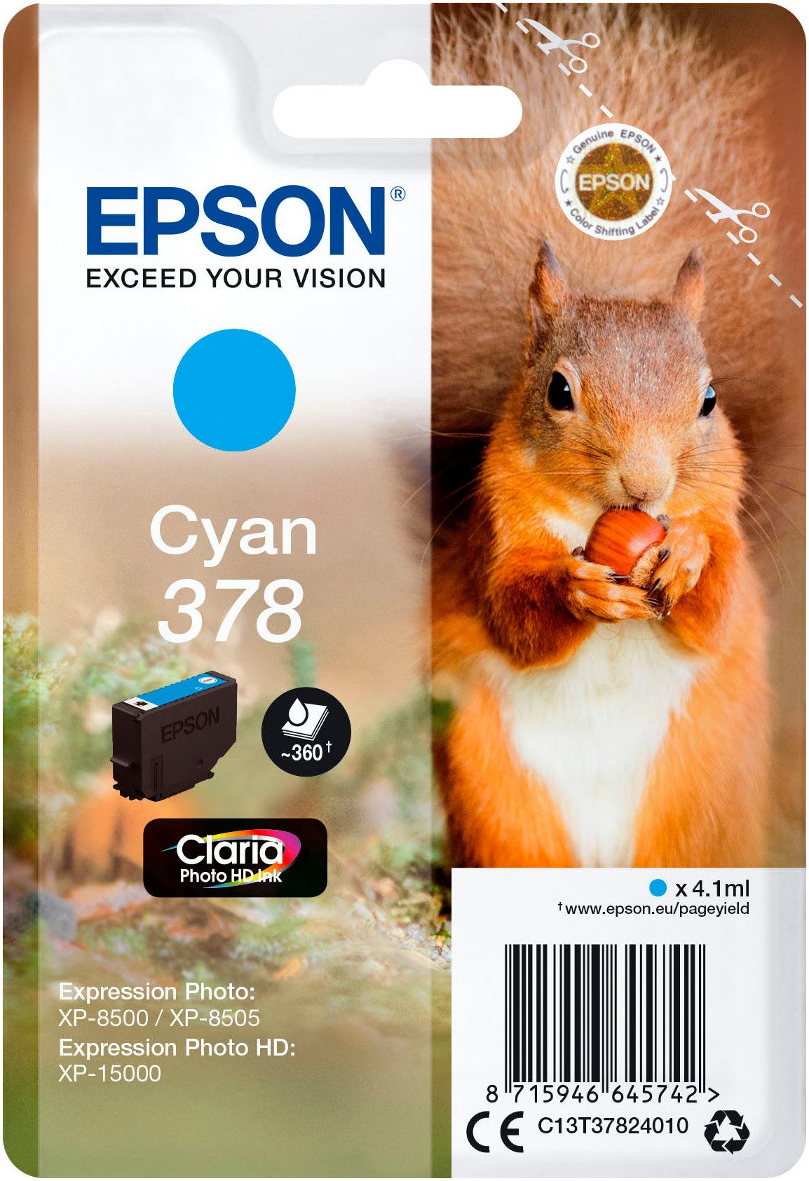 Epson original 378, Claria Photo HD (Eichhörnchen) Tintenpatrone